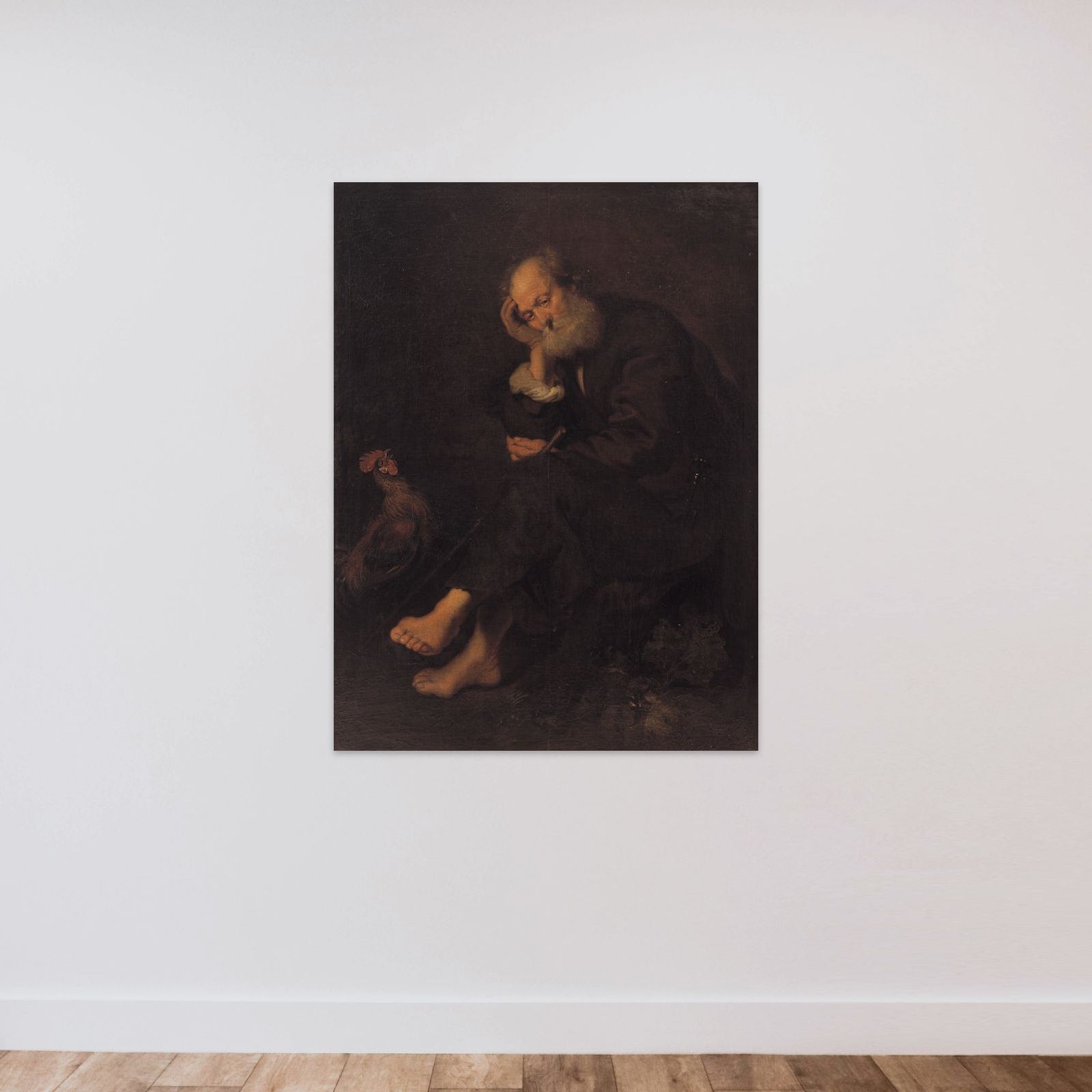 Den angrende Peter unframed — shown to scale