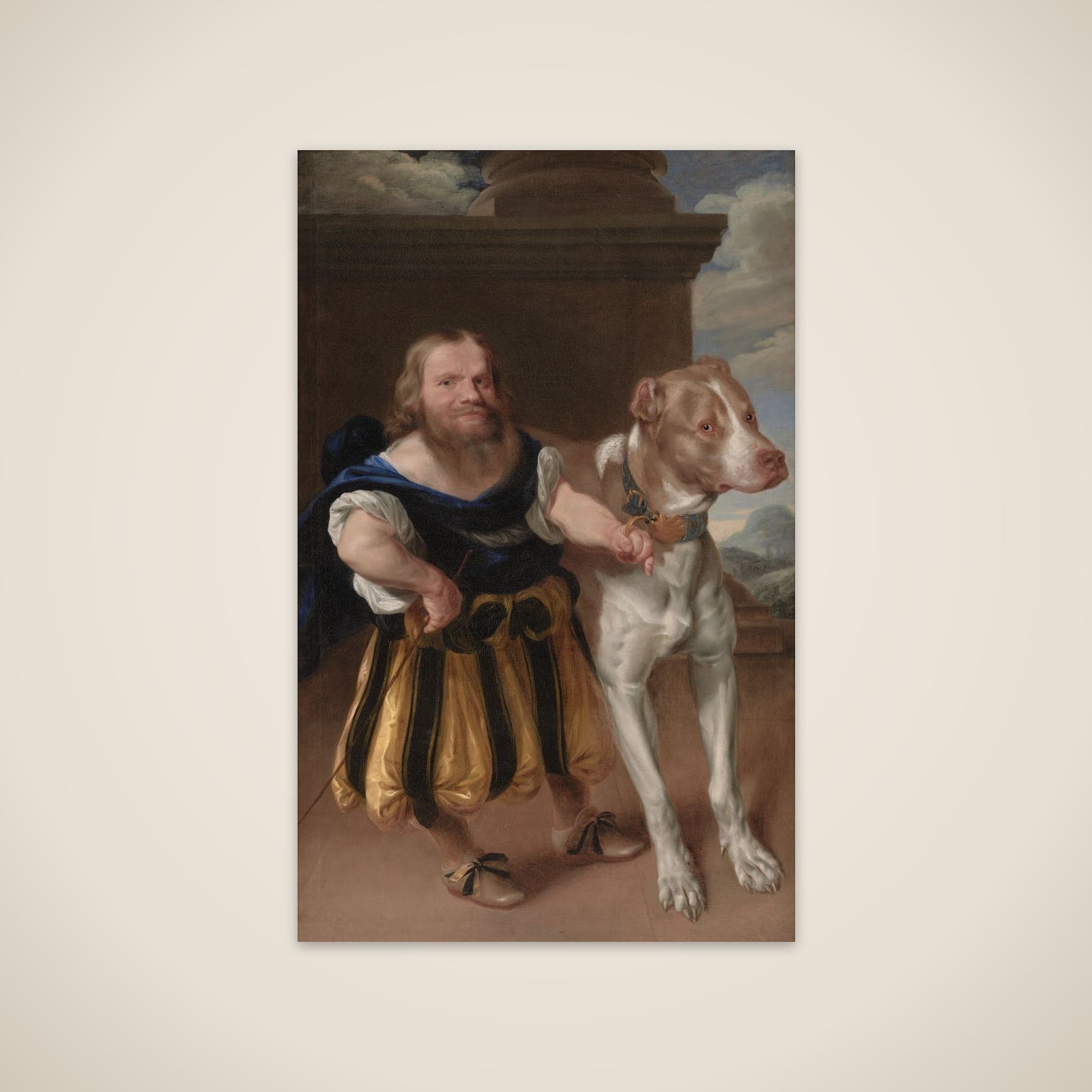Kurfyrsten af Sachsens italienske dværg Giacomo Favorchi med prinsesse Magdalene Sibylles hund, Raro unframed print