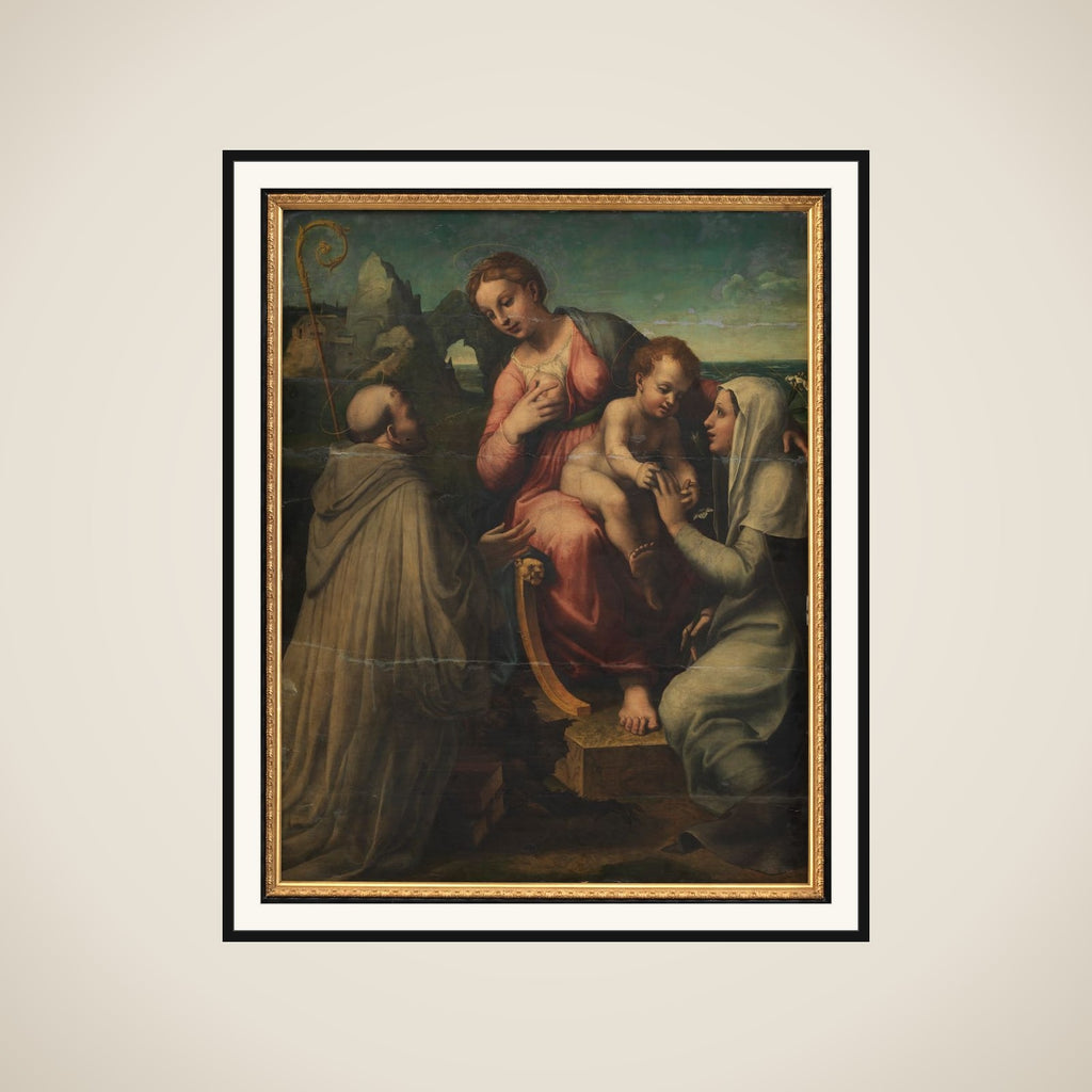 Madonna med Barnet mellem helgener framed