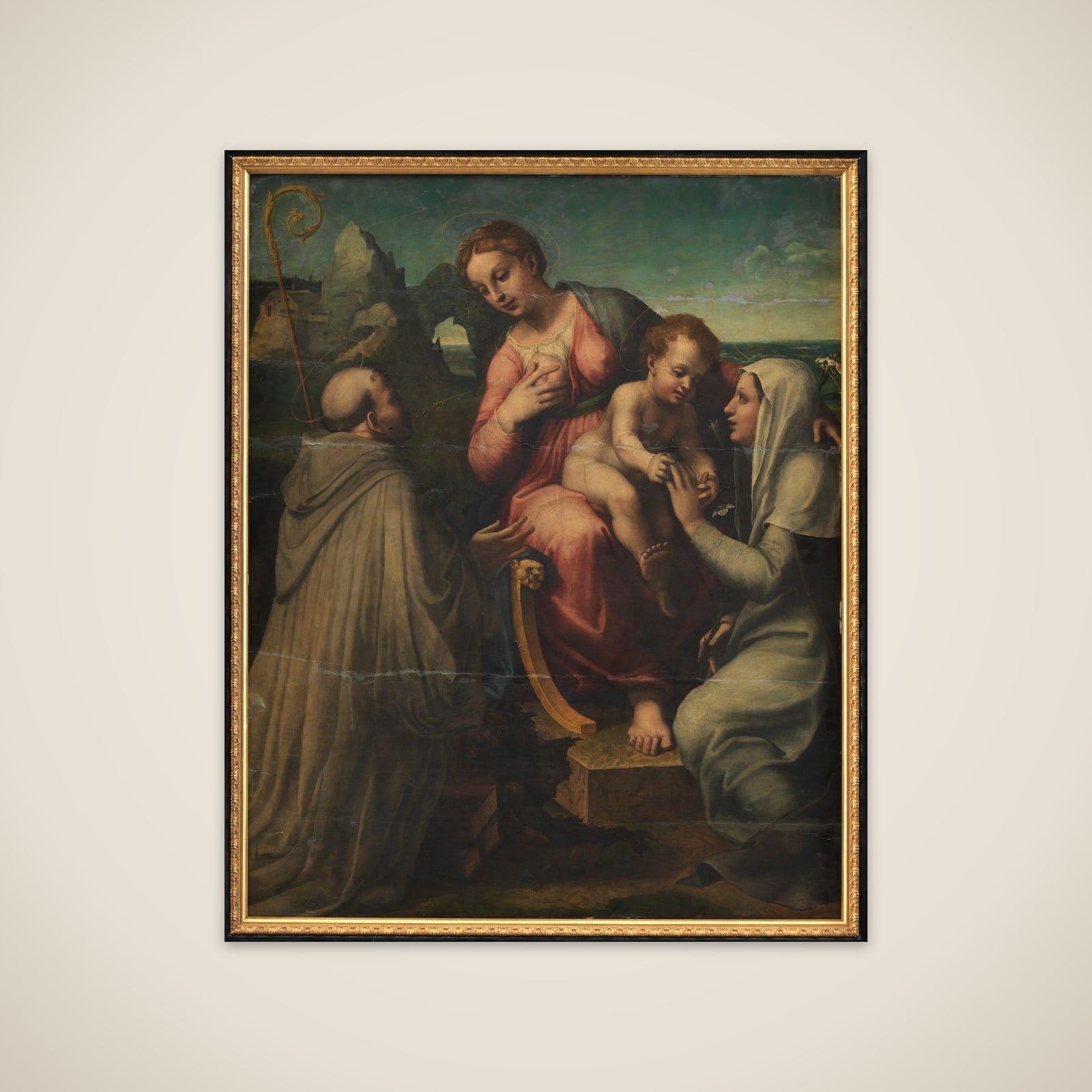 Madonna med Barnet mellem helgener unframed print