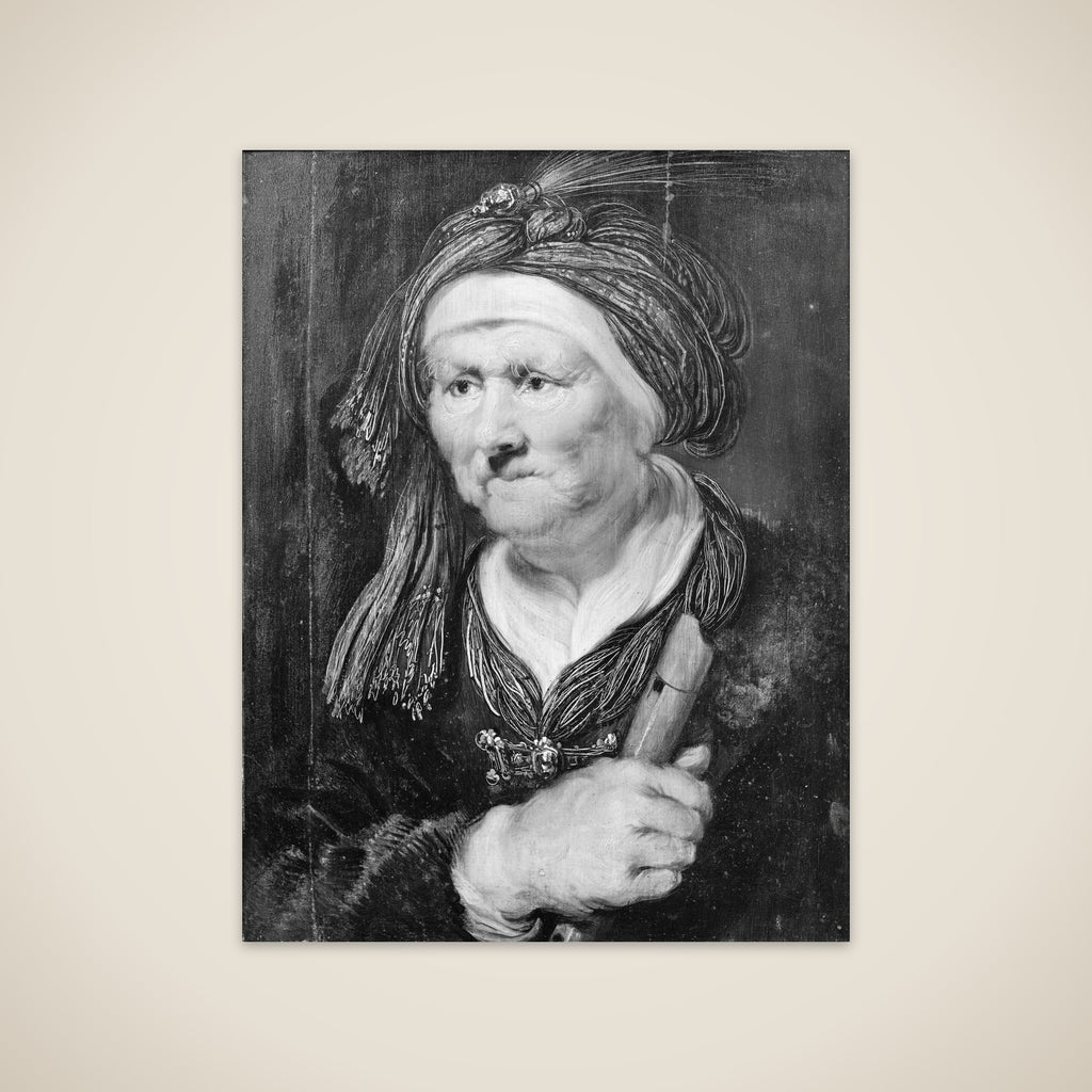 En gammel kone. Allegorisk fremstilling af hørelsen unframed print