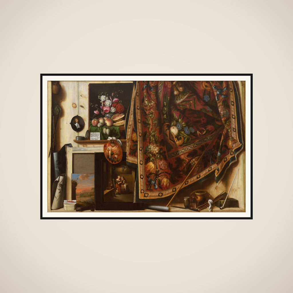 Trompe l'oeil. Skab fra kunstnerens atelier framed
