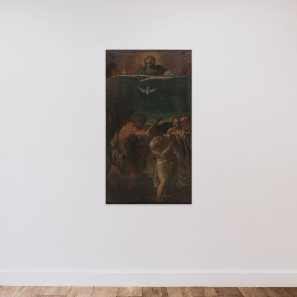 Kristi dåb unframed — shown to scale
