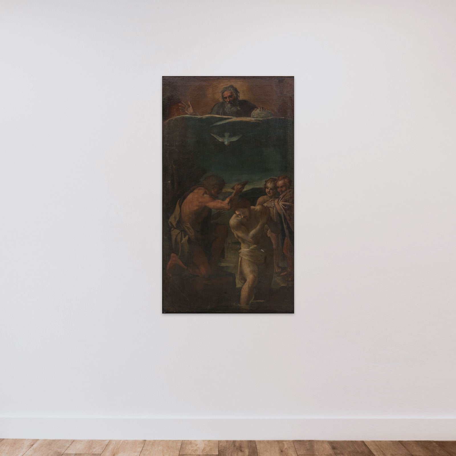 Kristi dåb unframed — shown to scale
