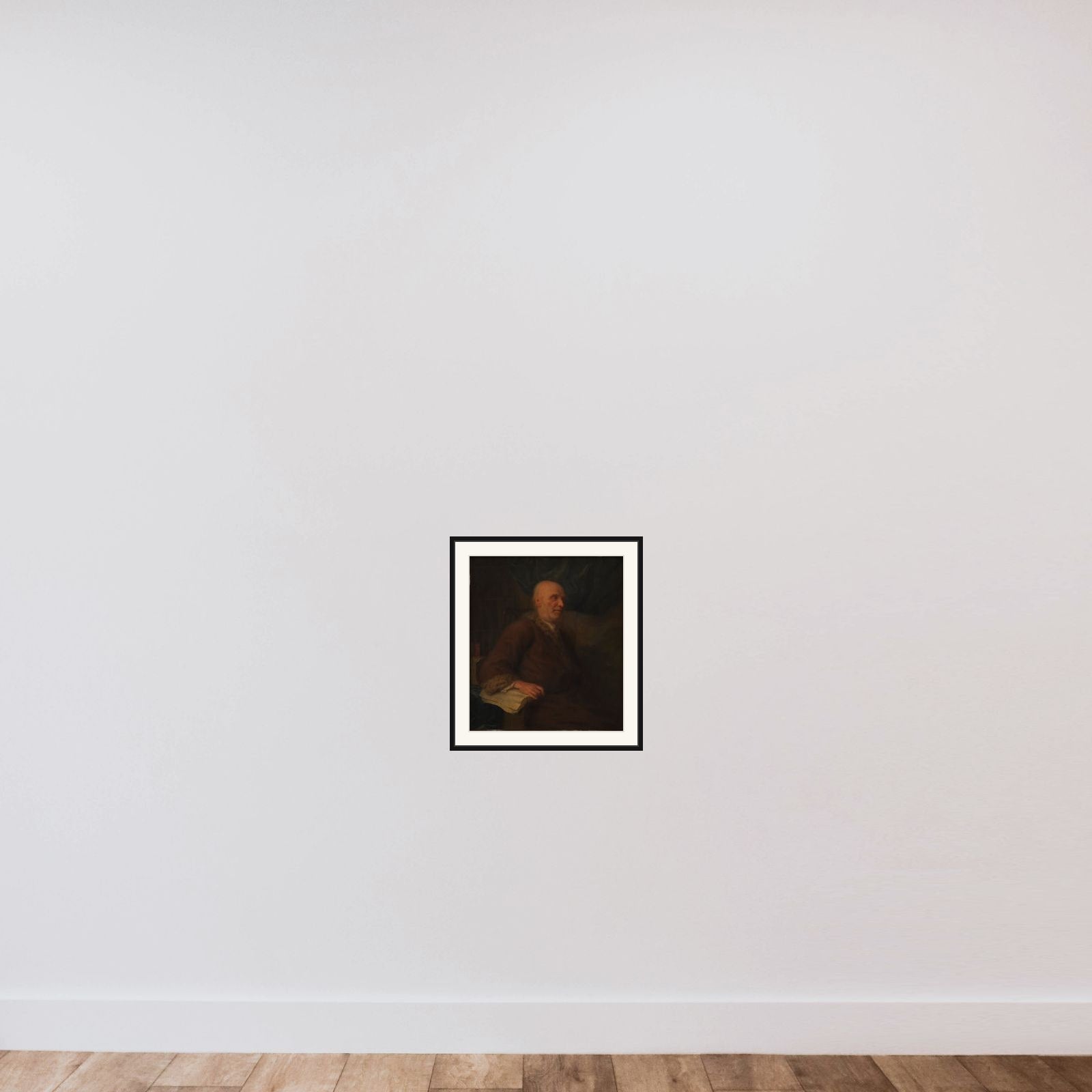 Mandsportræt framed — shown to scale