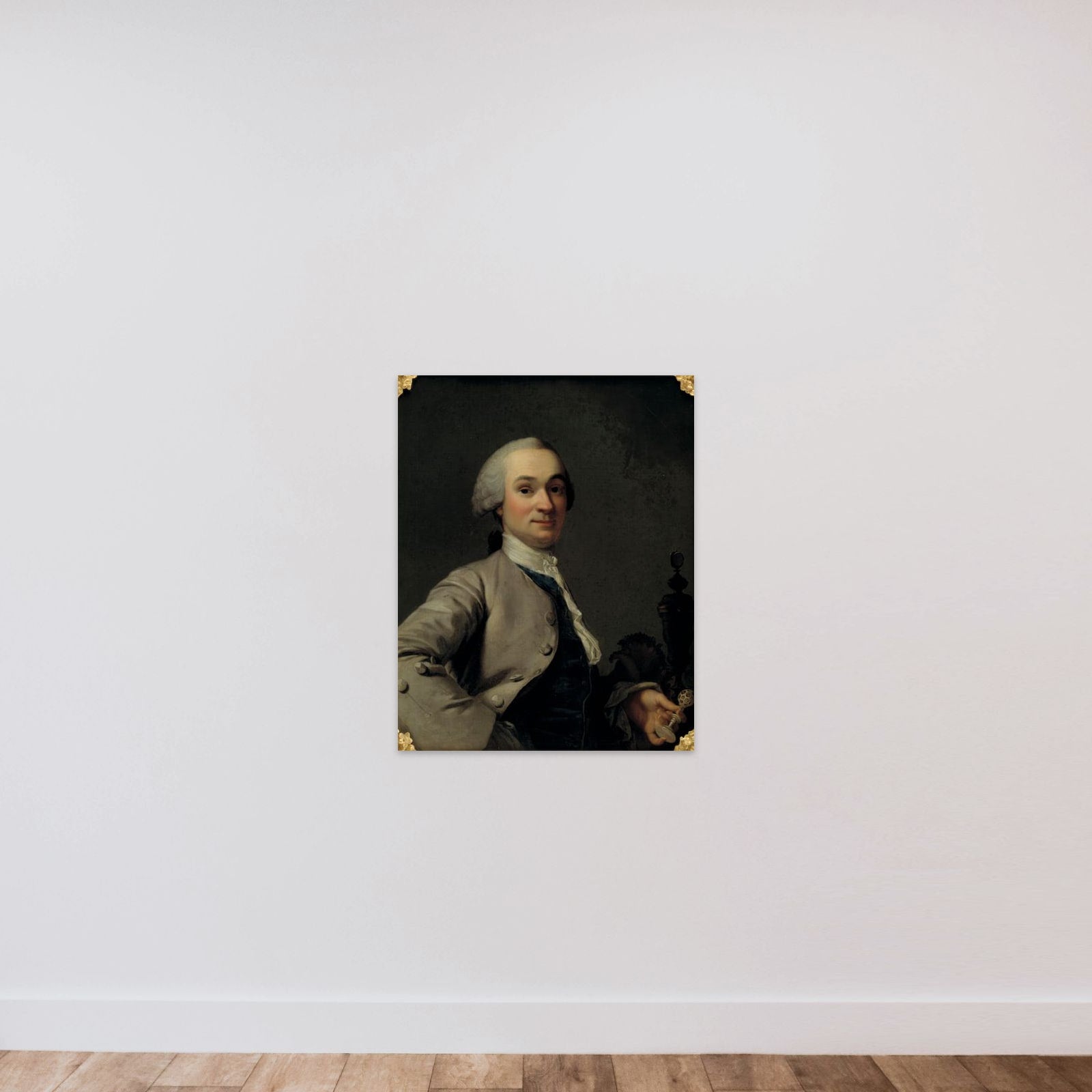 Kunstdrejer og kunstkammerforvalter Lorenz Spengler unframed — shown to scale