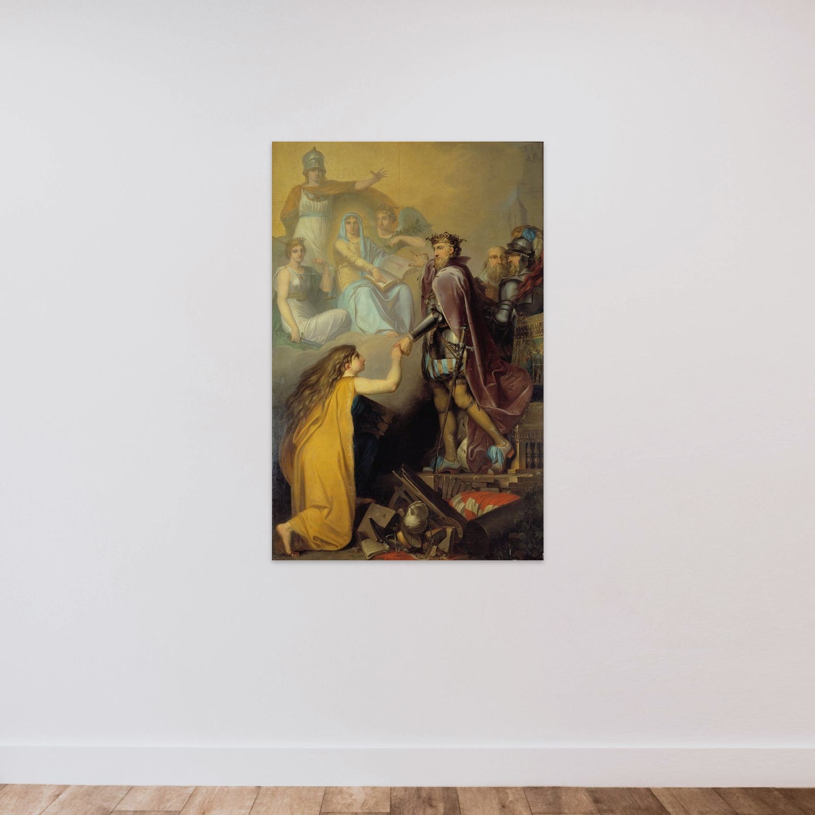 Christian III ophjælper Danmark. Allegori unframed — shown to scale