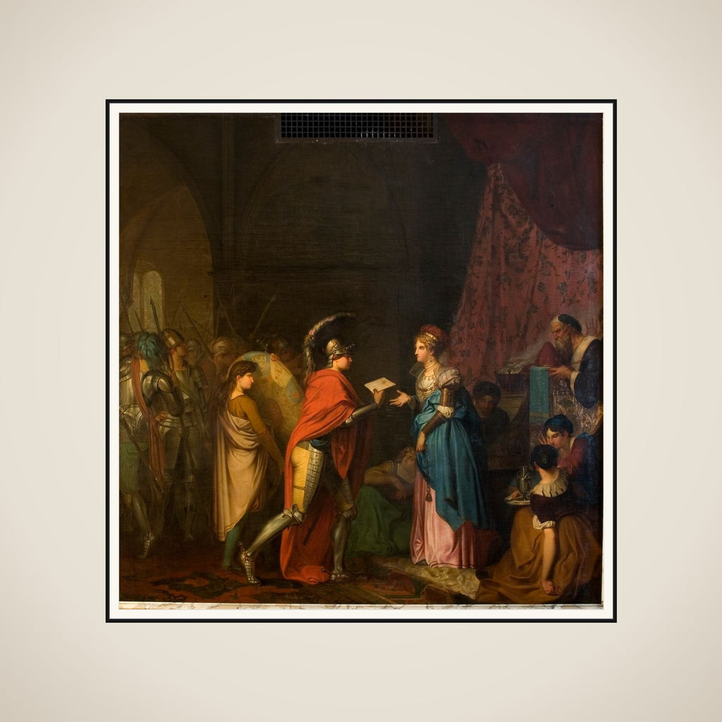 Hamlet overleverer dronningen af England et brev framed