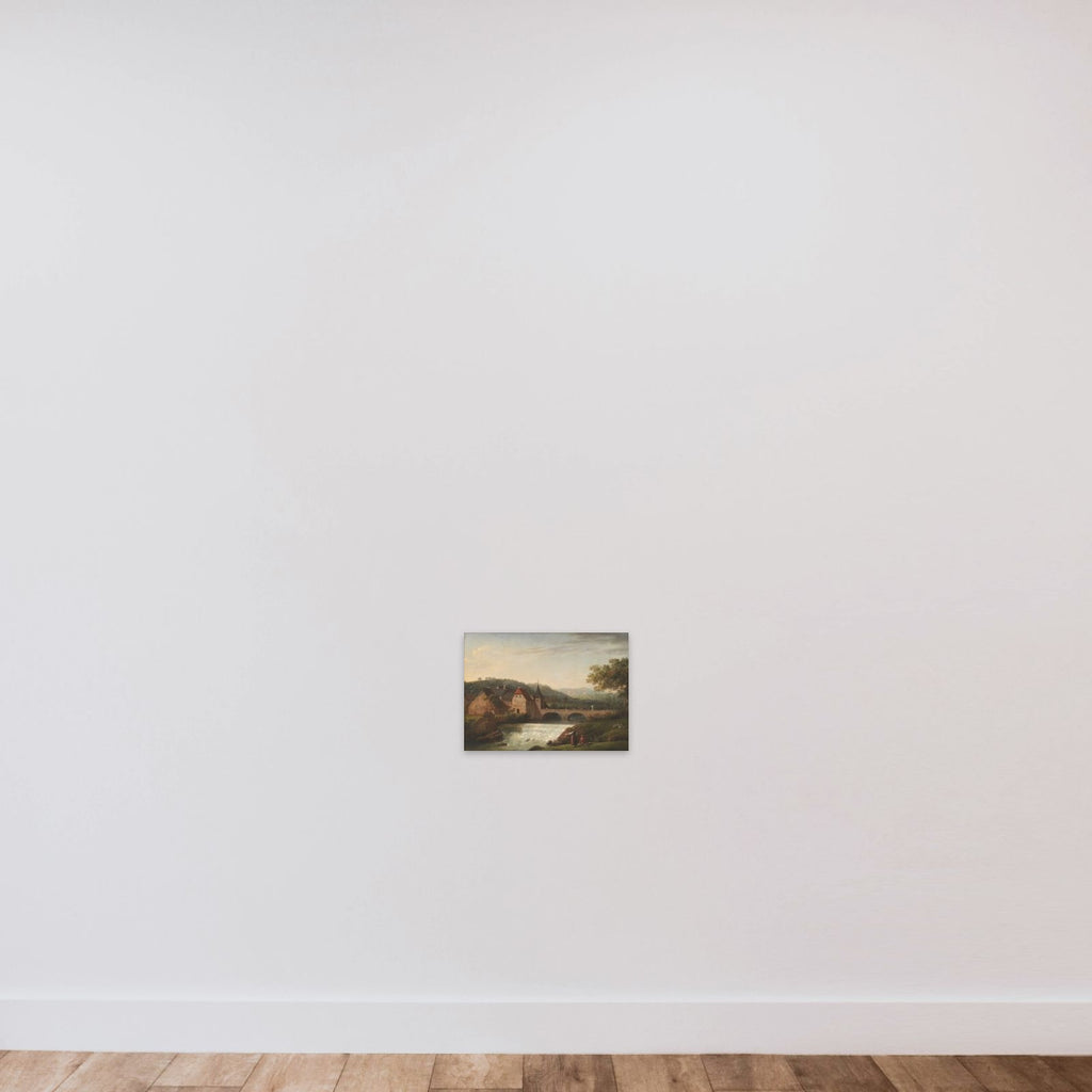 Broen og vandfaldet i Dornach, Schweiz unframed — shown to scale