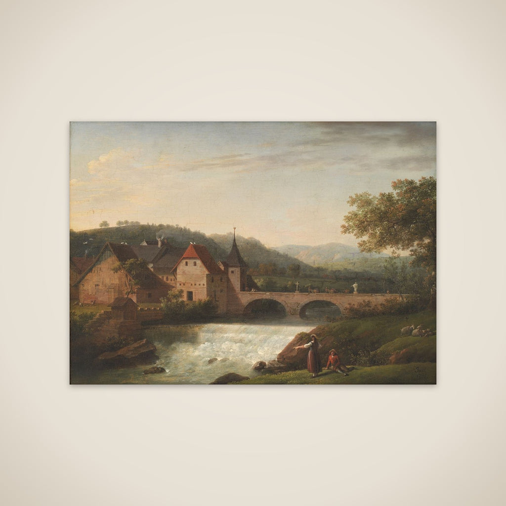 Broen og vandfaldet i Dornach, Schweiz unframed print