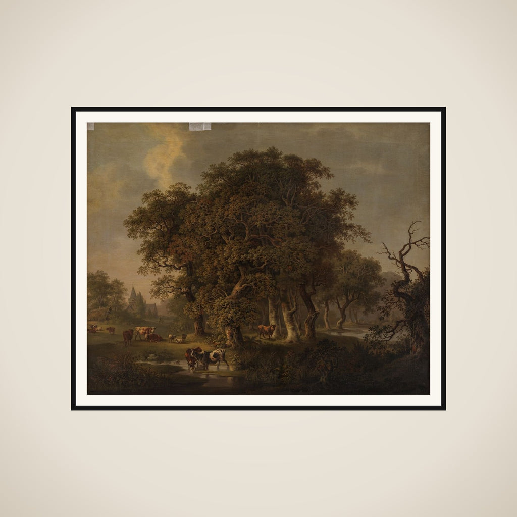 Kvæg i en skov framed