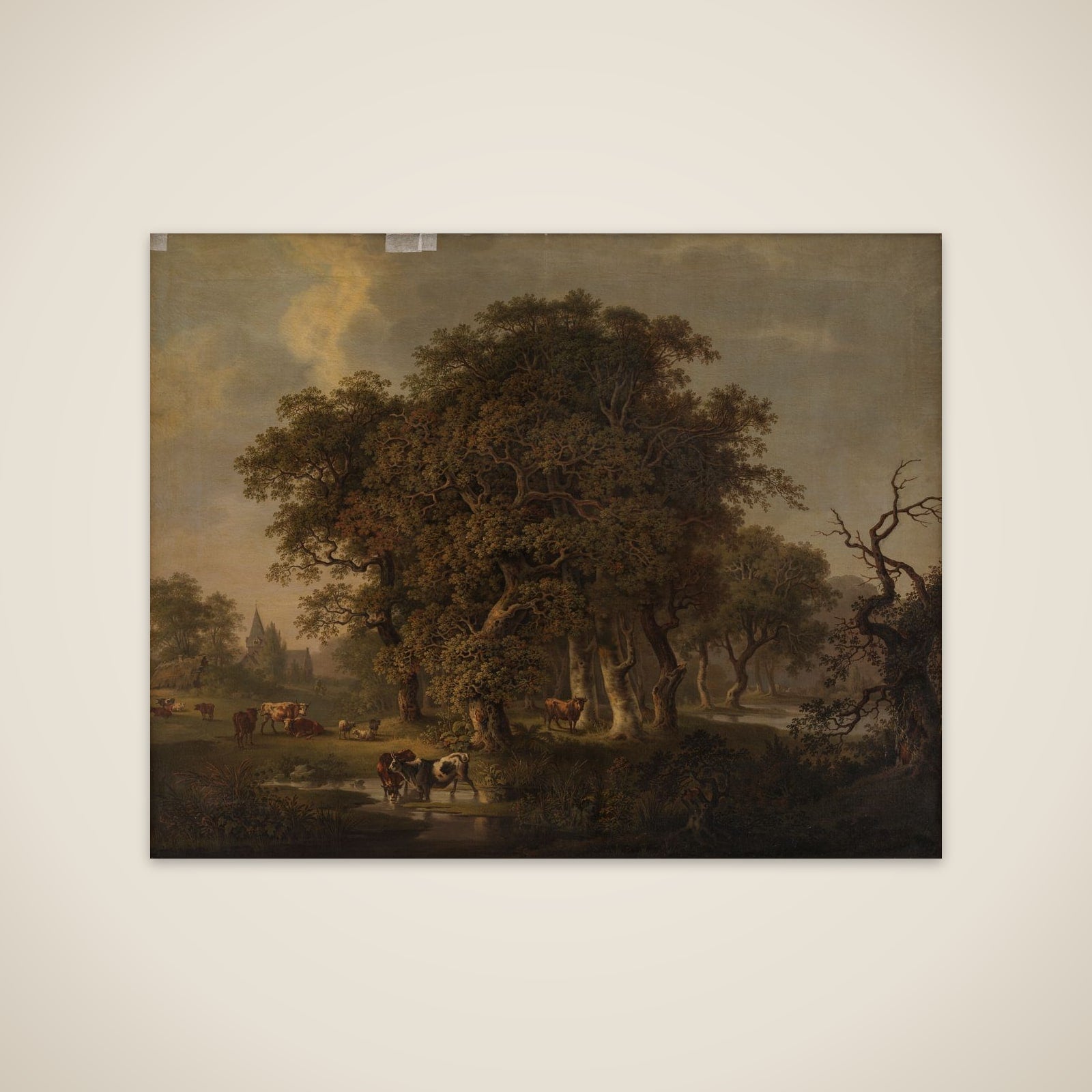 Kvæg i en skov unframed print