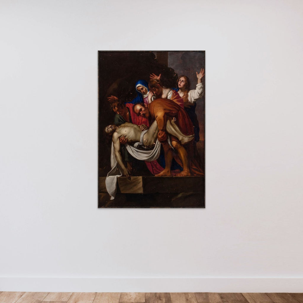 Kristi gravlæggelse unframed — shown to scale