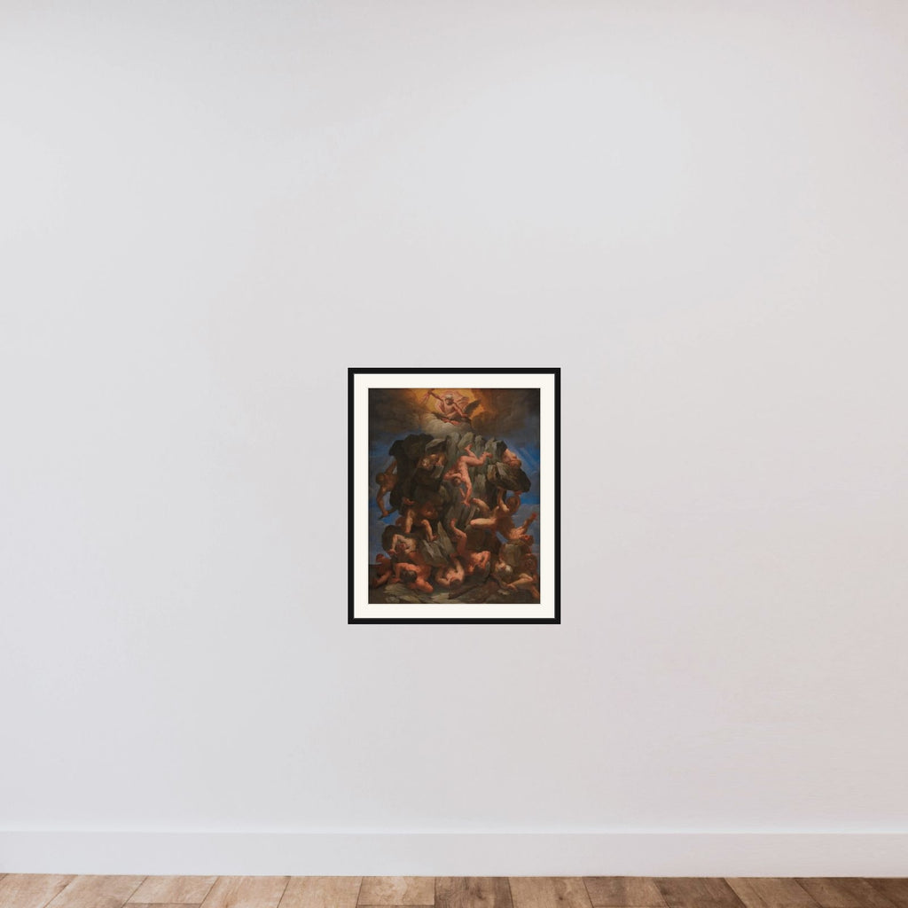 Giganternes fald framed — shown to scale