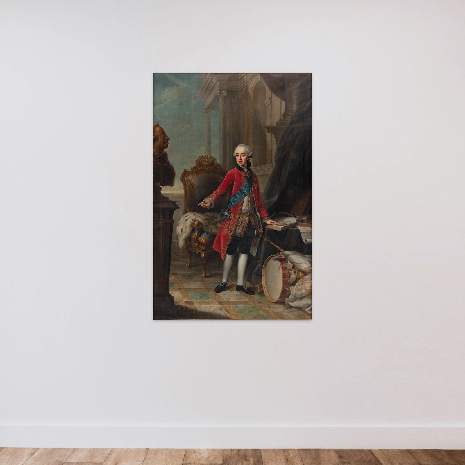 Arveprins Frederik unframed — shown to scale