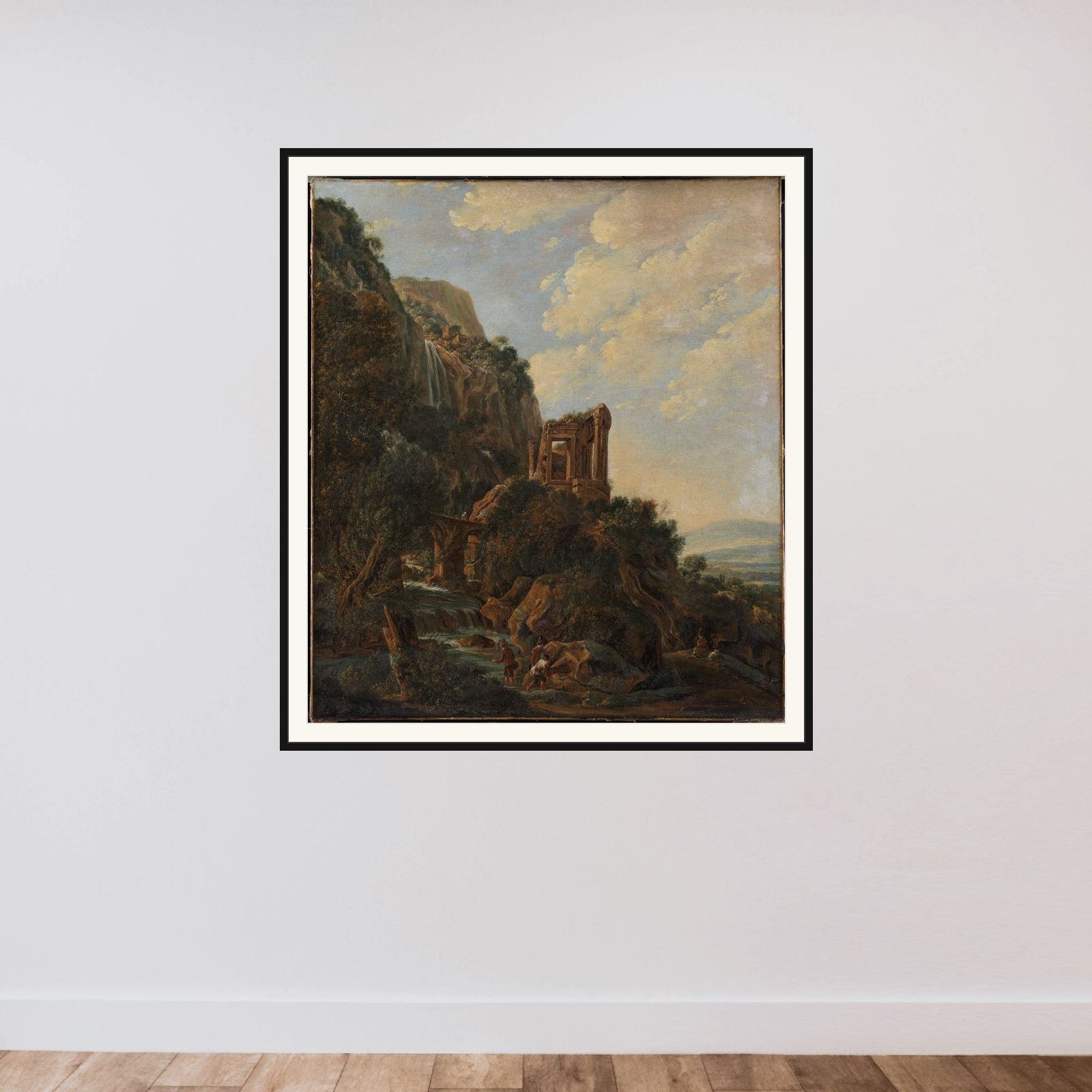 Cascatellen ved Tivoli framed — shown to scale
