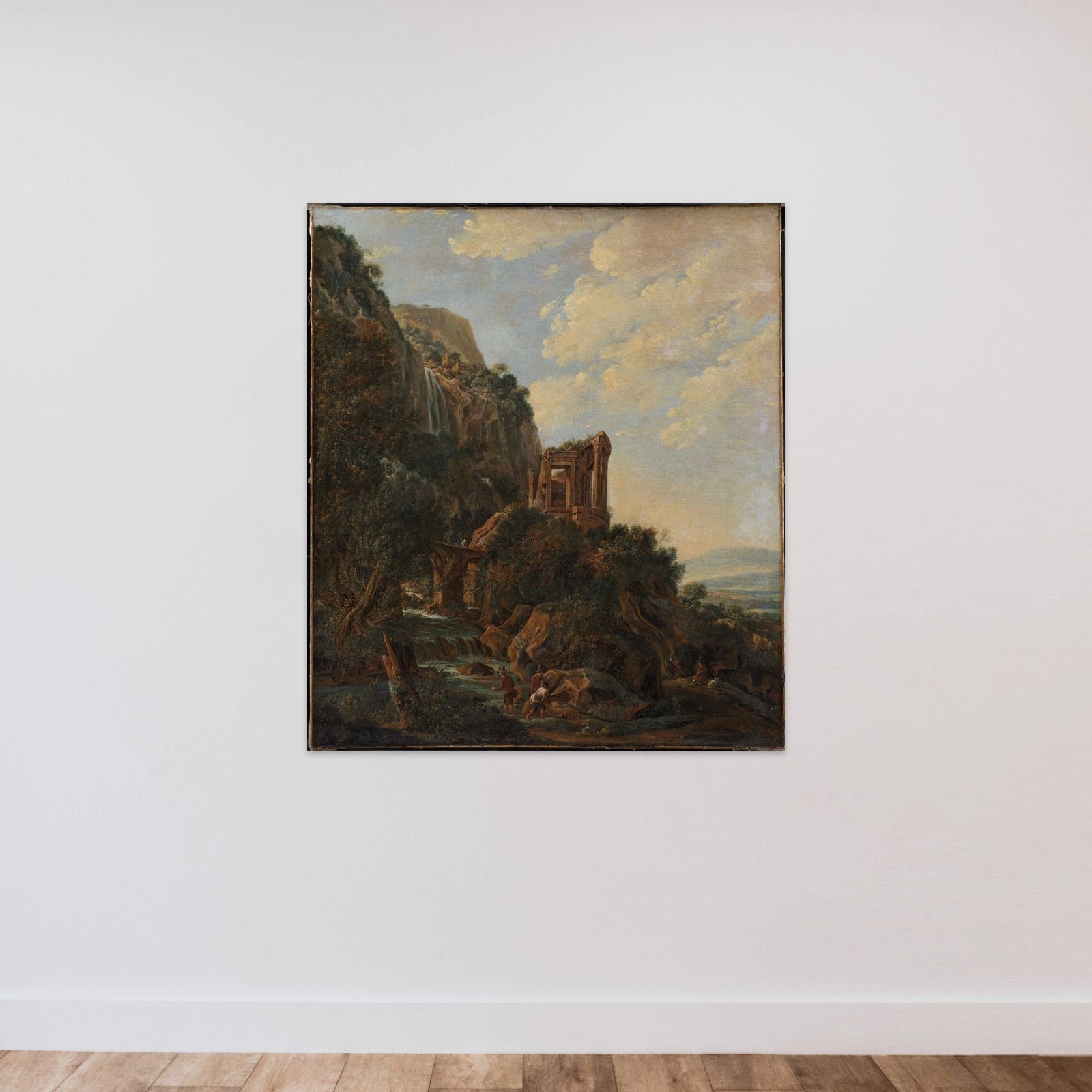 Cascatellen ved Tivoli unframed — shown to scale