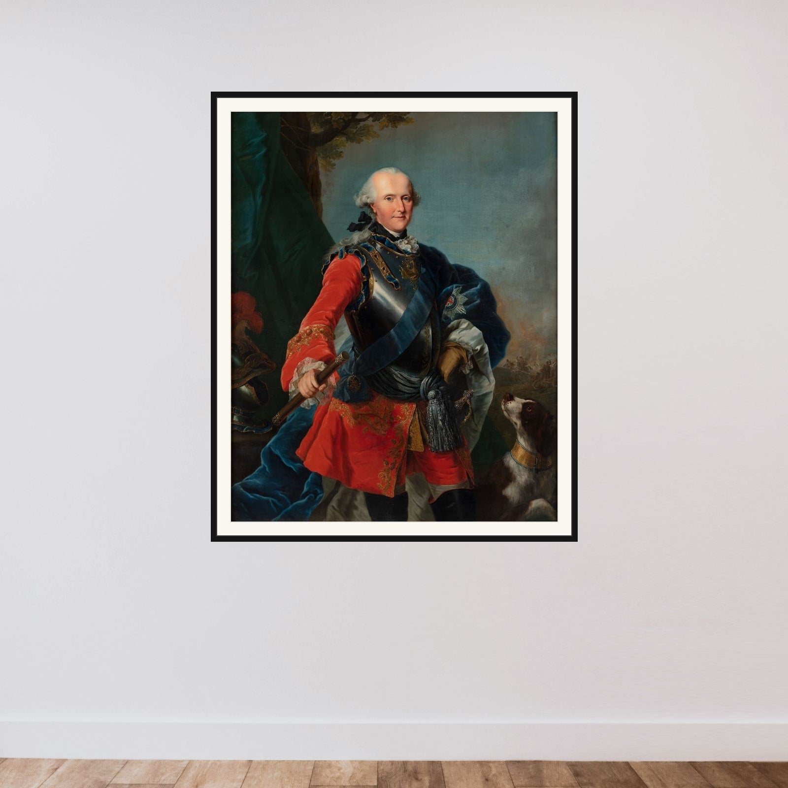 Portræt af Ferdinand af Braunschweig framed — shown to scale