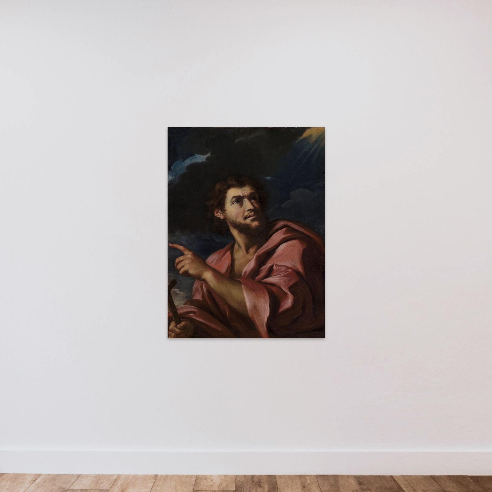 Johannes Døberen unframed — shown to scale