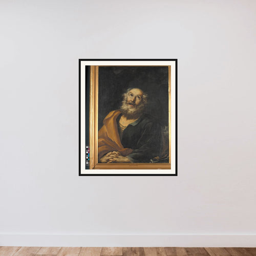 Den Angrende Peter framed — shown to scale
