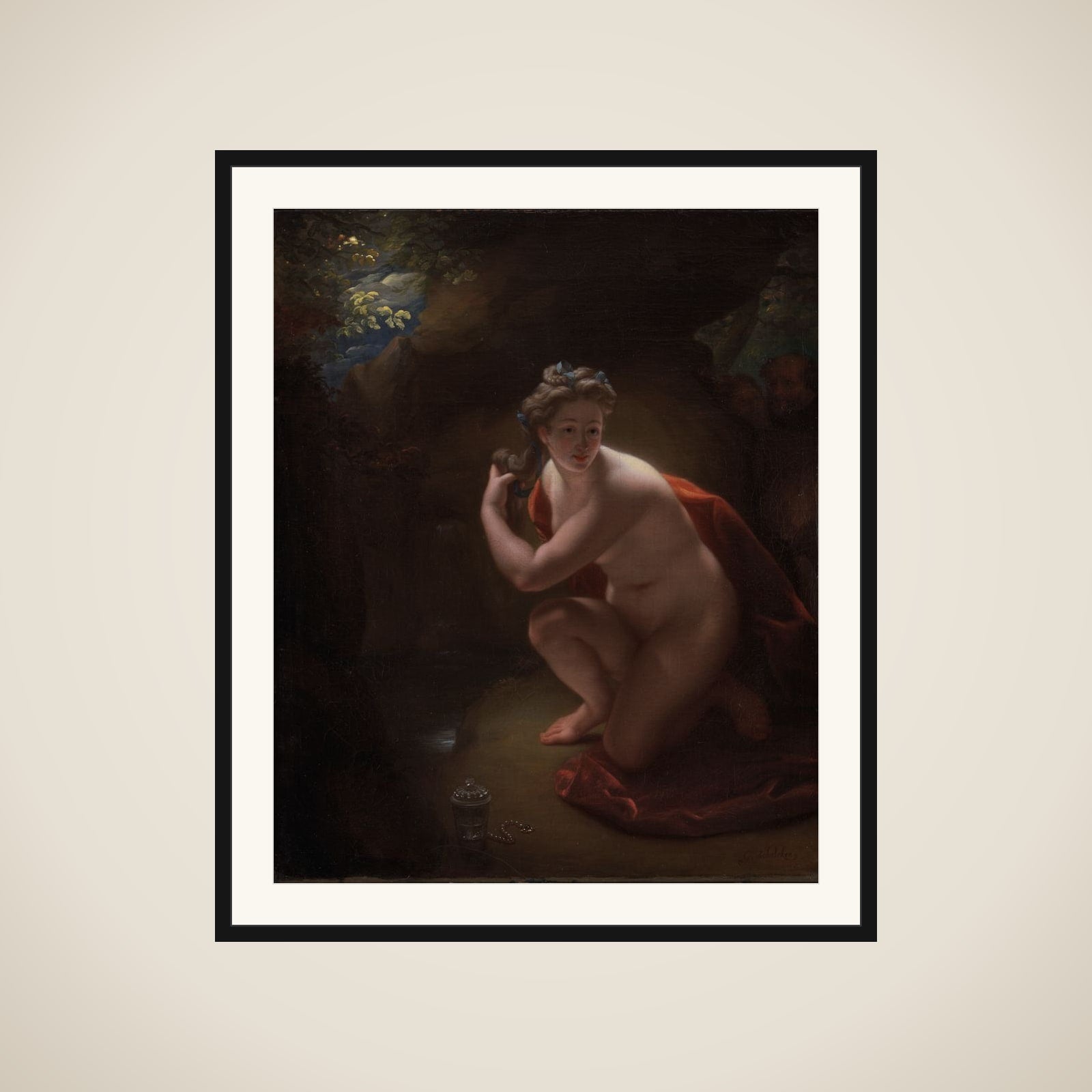 Susanne i badet framed