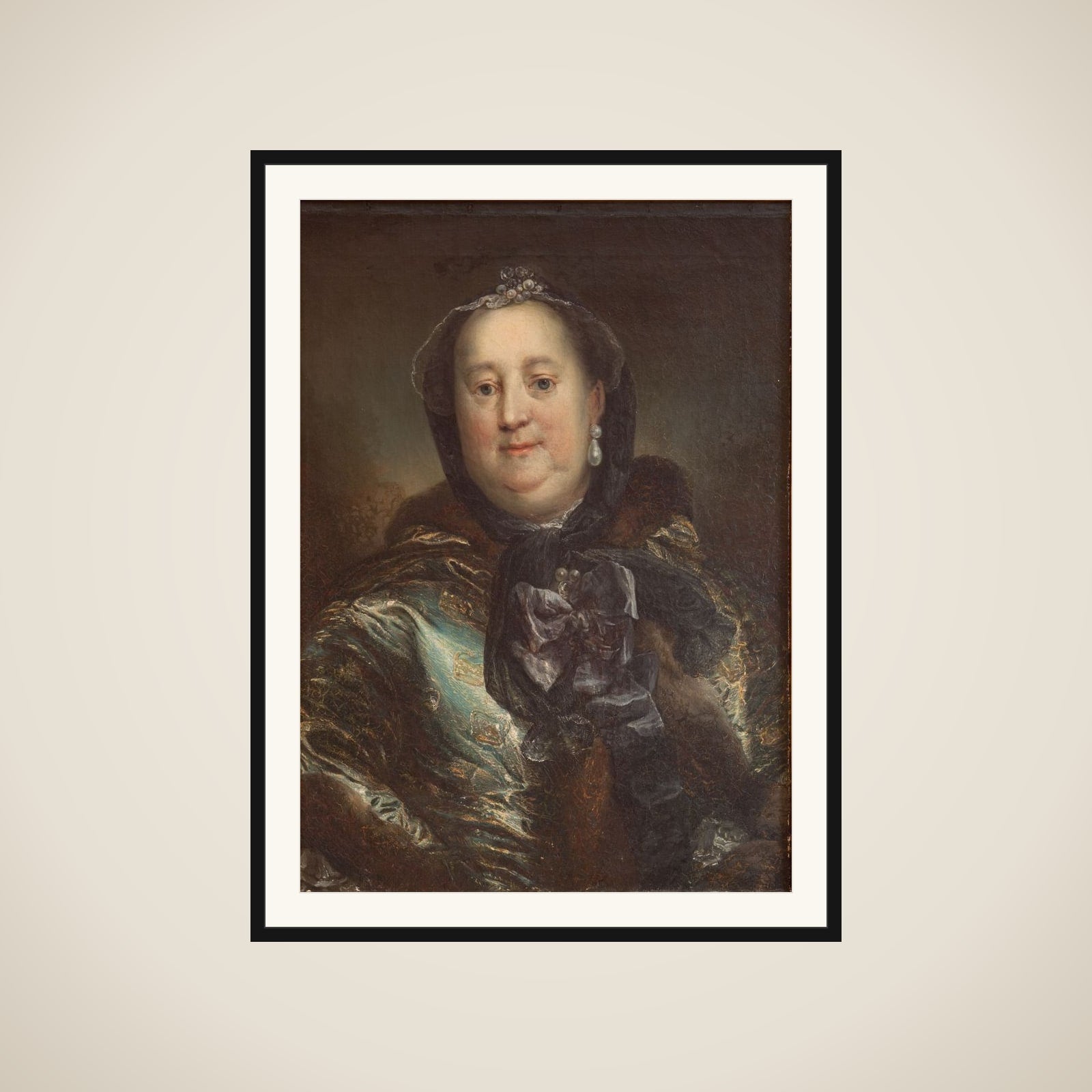 Portræt af hertuginde Antoinette Amalie af Braunschweig-Wolfenbüttel framed