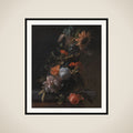 En skål med blomster framed