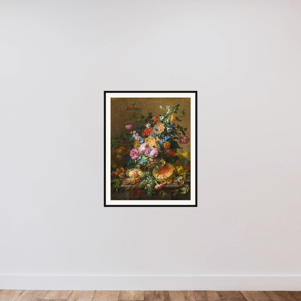 Blomster framed — shown to scale