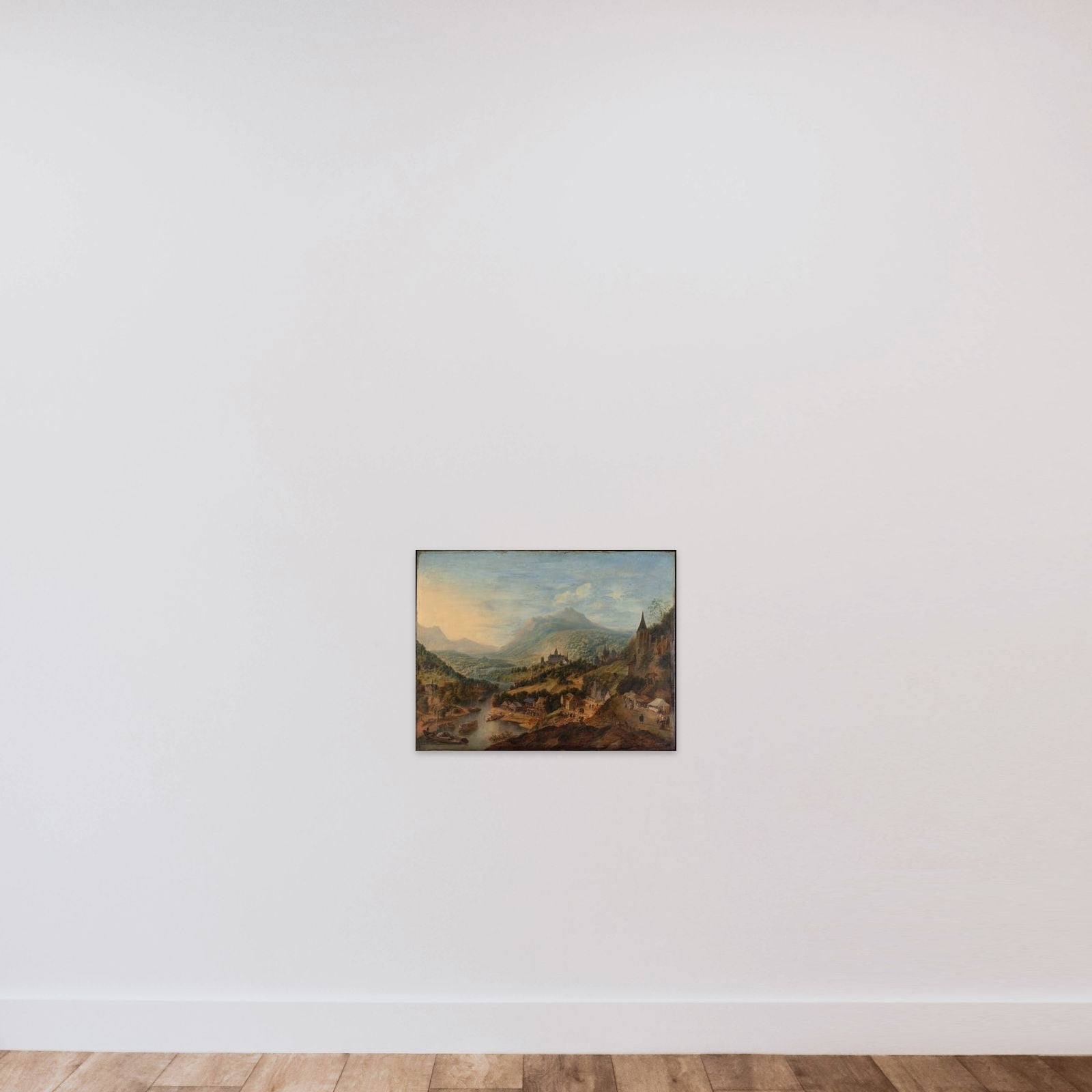 Flodlandskab unframed — shown to scale