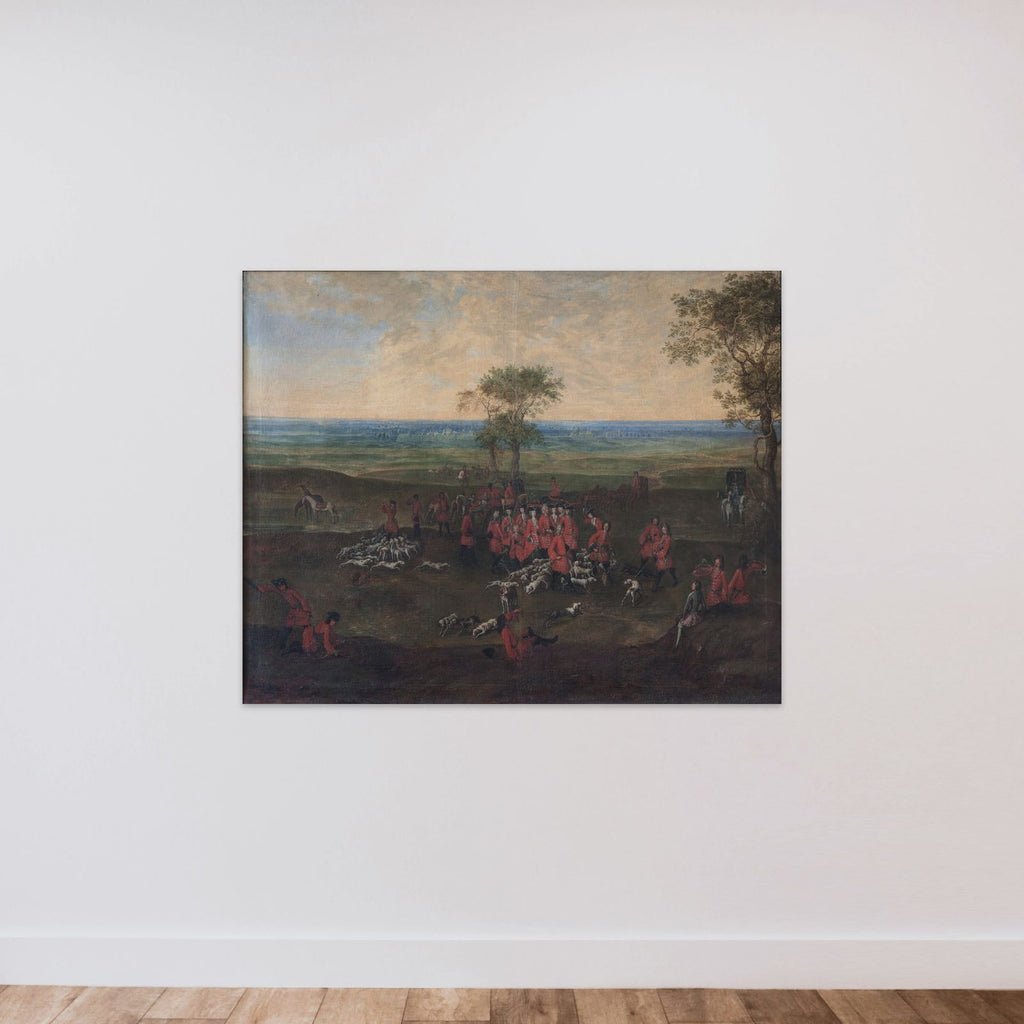En jagt hvori prinsesserne deltager, tildels i mandlige dragter unframed — shown to scale