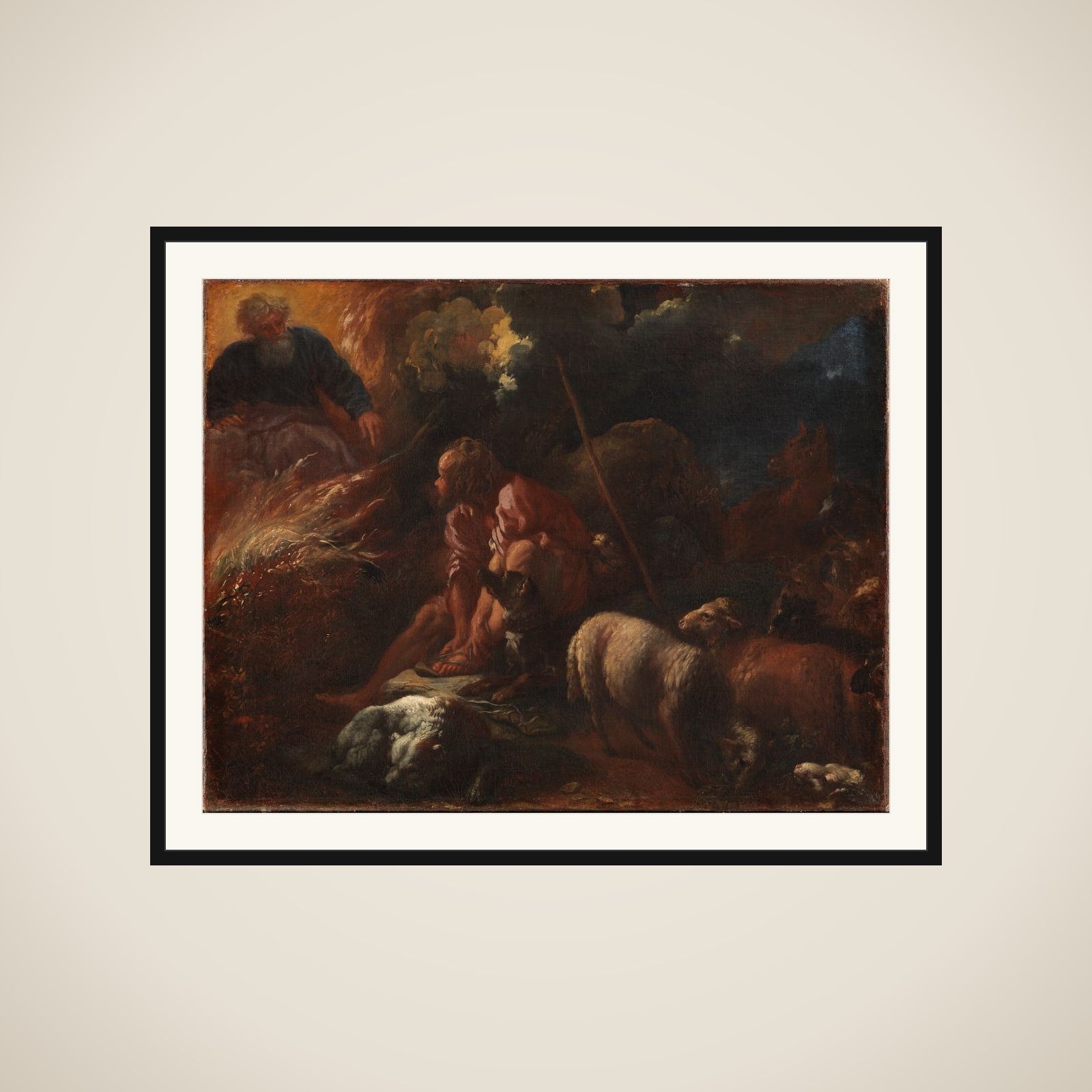 Moses og den brændende tornebusk framed