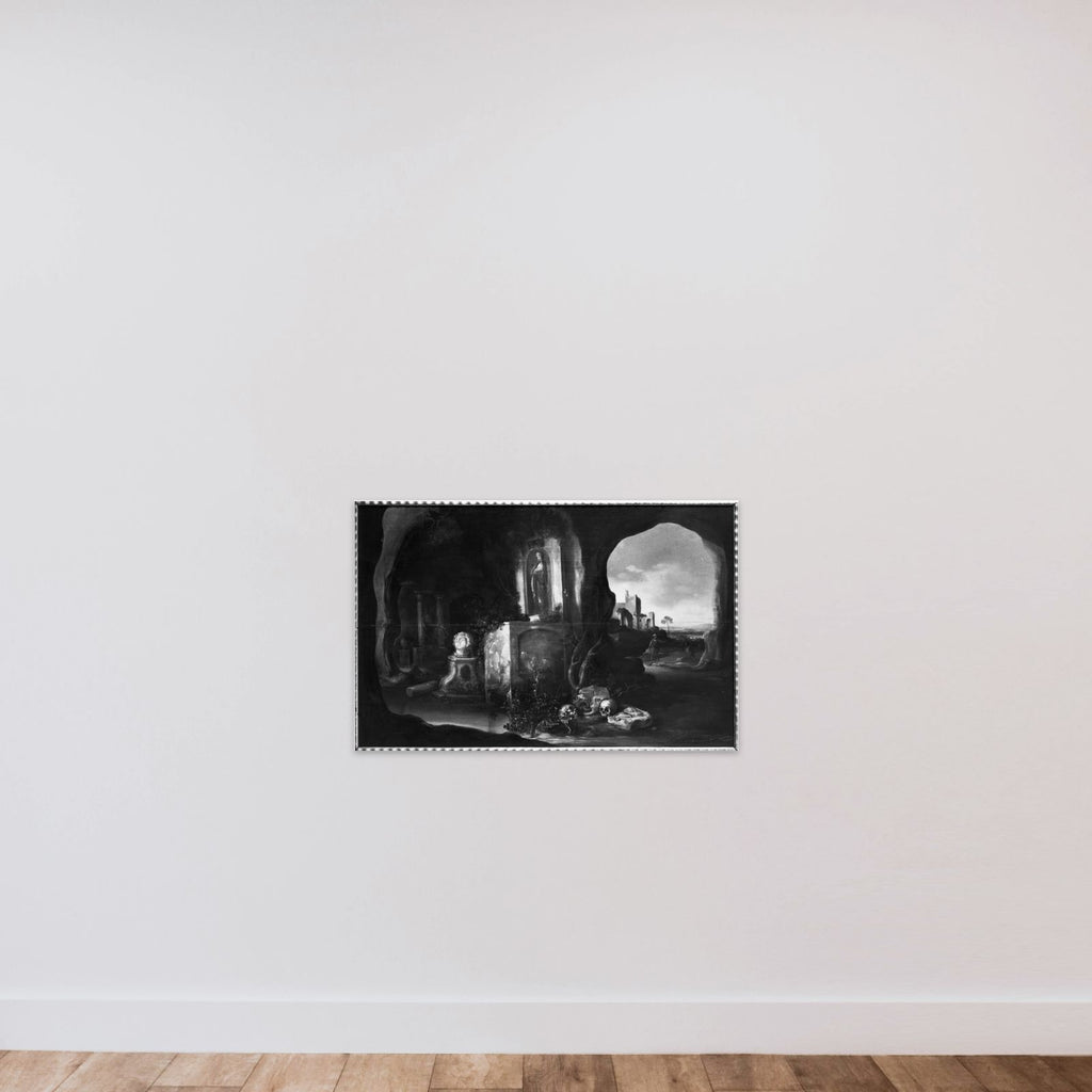 En bjerghule unframed — shown to scale