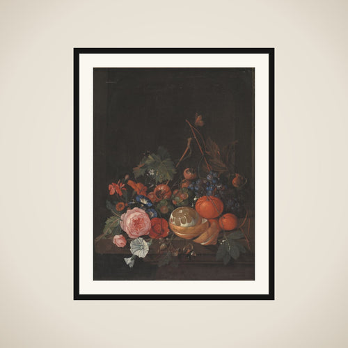 Blomster og frugt framed