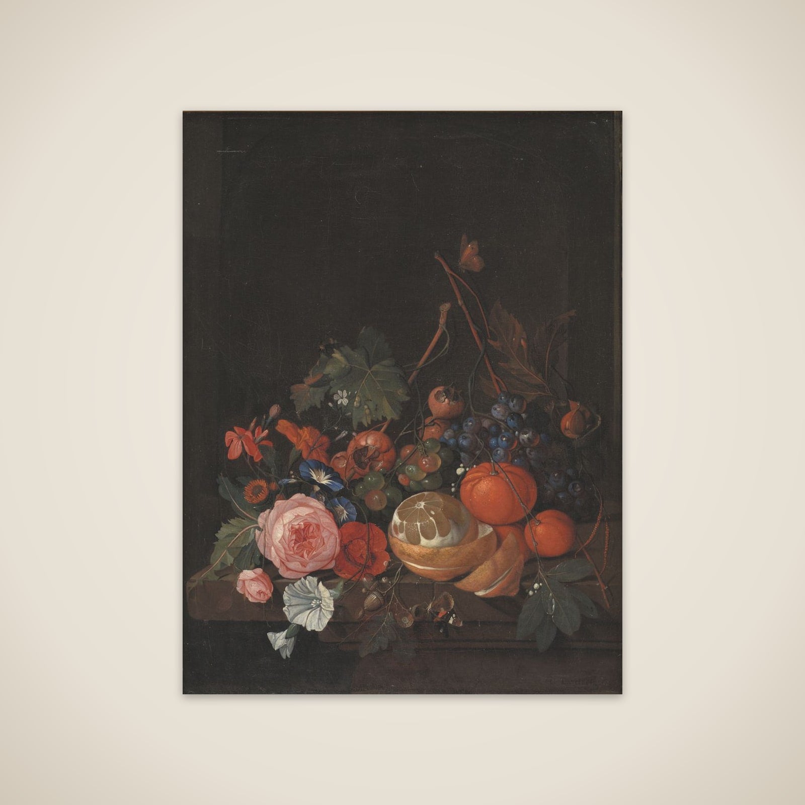 Blomster og frugt unframed print
