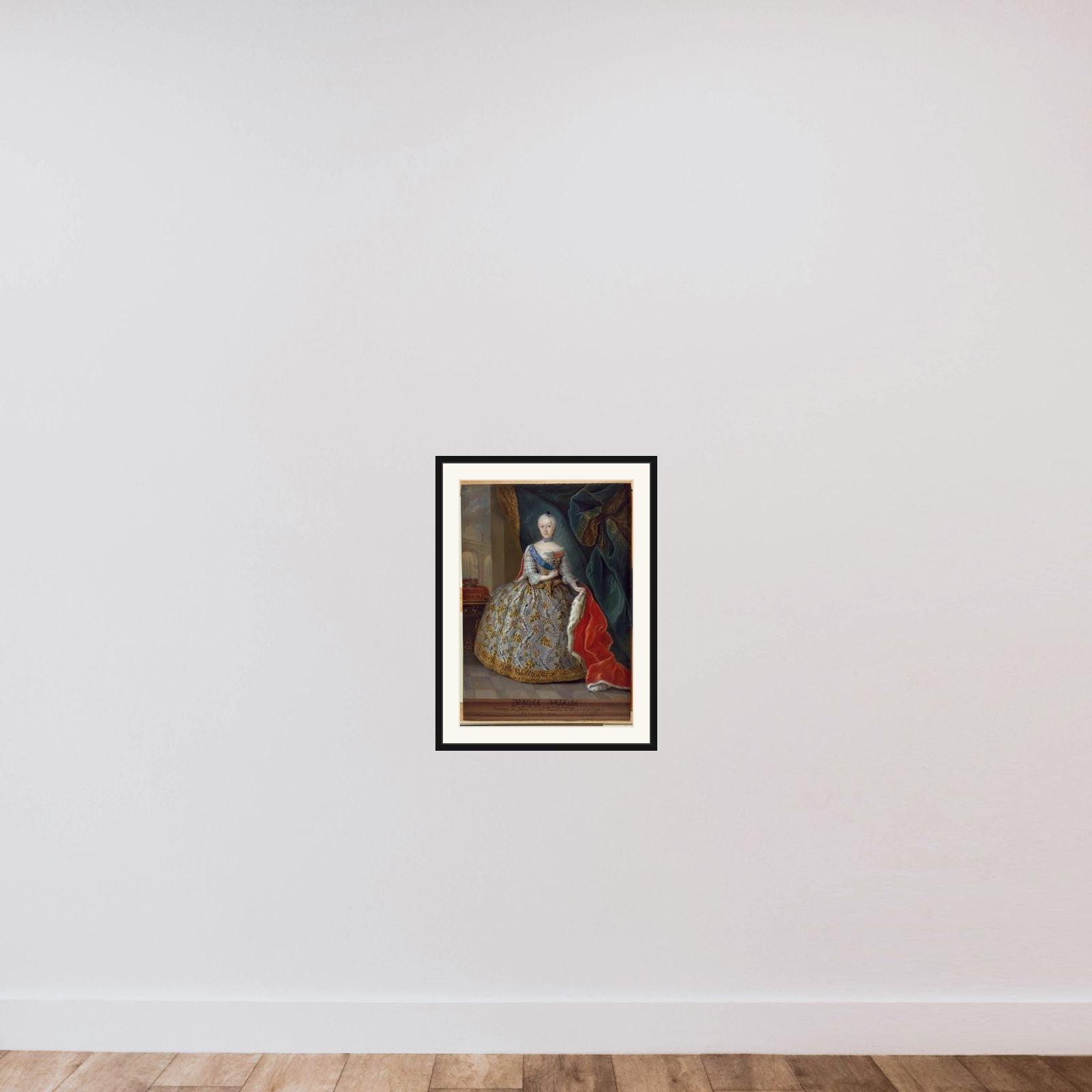 Theresia Natalia, prinsesse af Braunschweig og Lünebourg framed — shown to scale