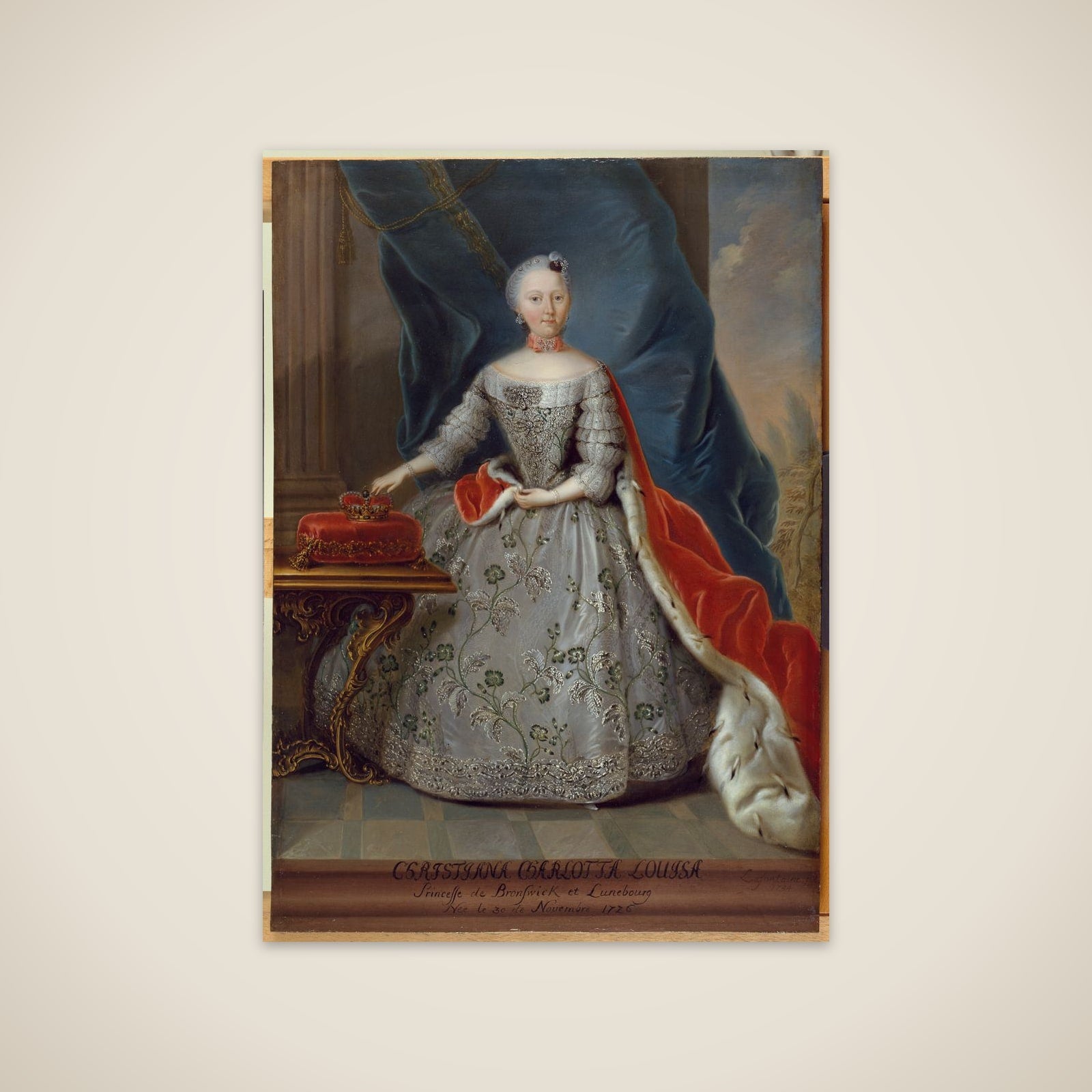 Christiana Charlotta Louisa, prinsesse af Braunschweig og Lünebourg unframed print