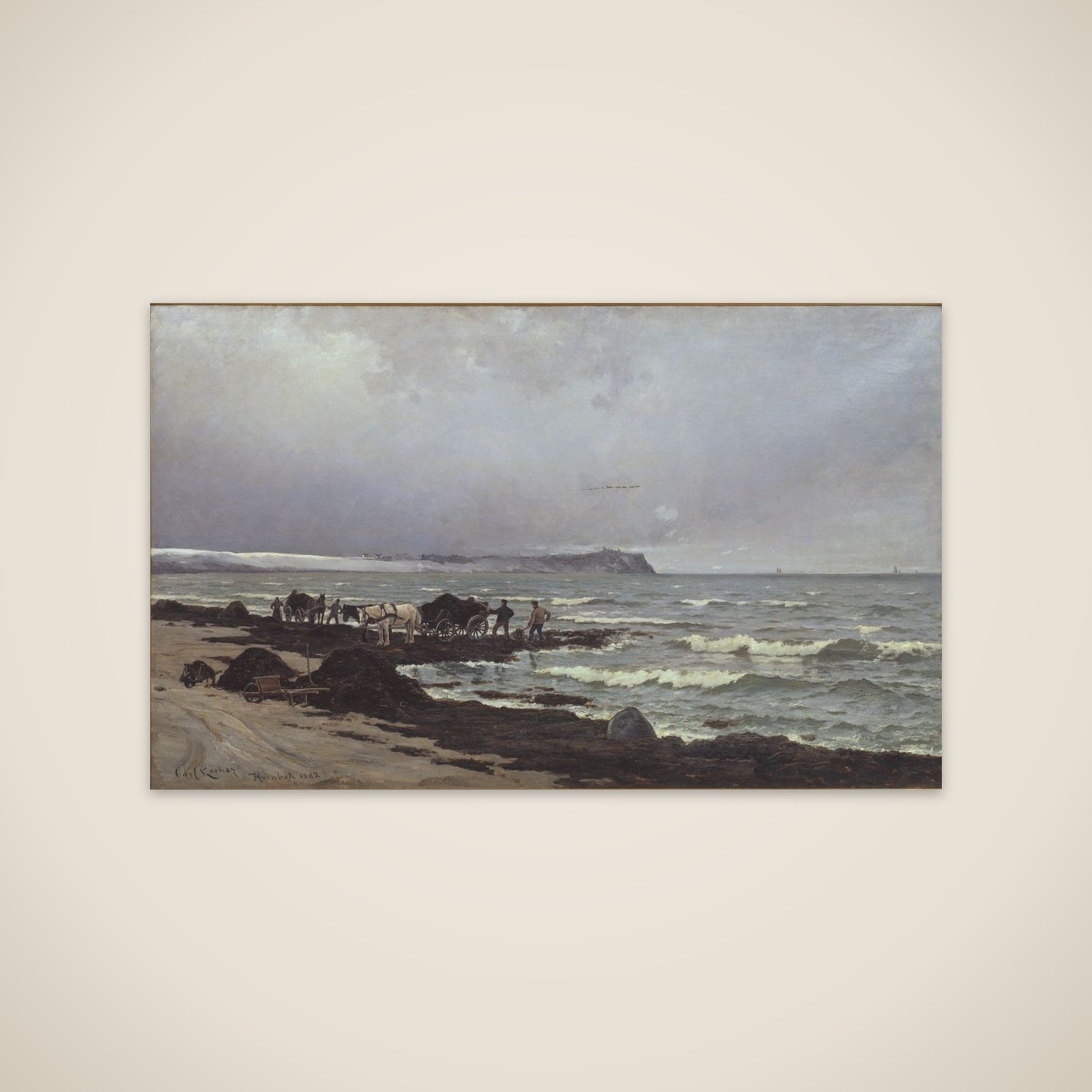 Der læsses tang ved Hornbæk Strand unframed print