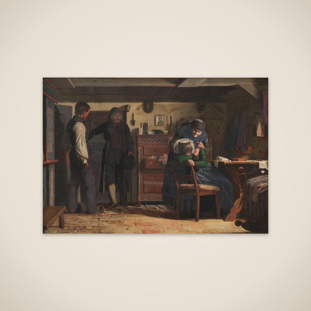 Landsbysnedkeren bringer kisten til det døde barn unframed print