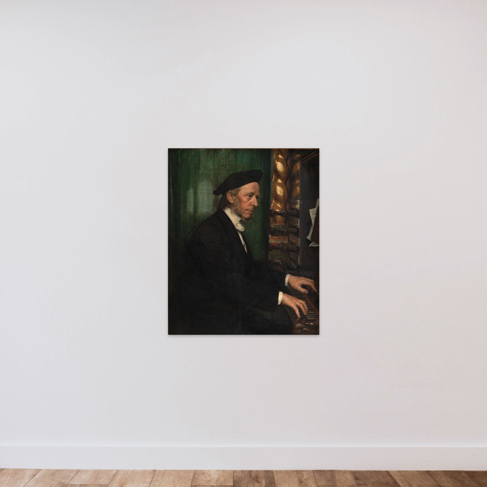 Domorganist i Roskilde, professor Hans Matthison-Hansen,kunstnerens svigerfader unframed — shown to scale