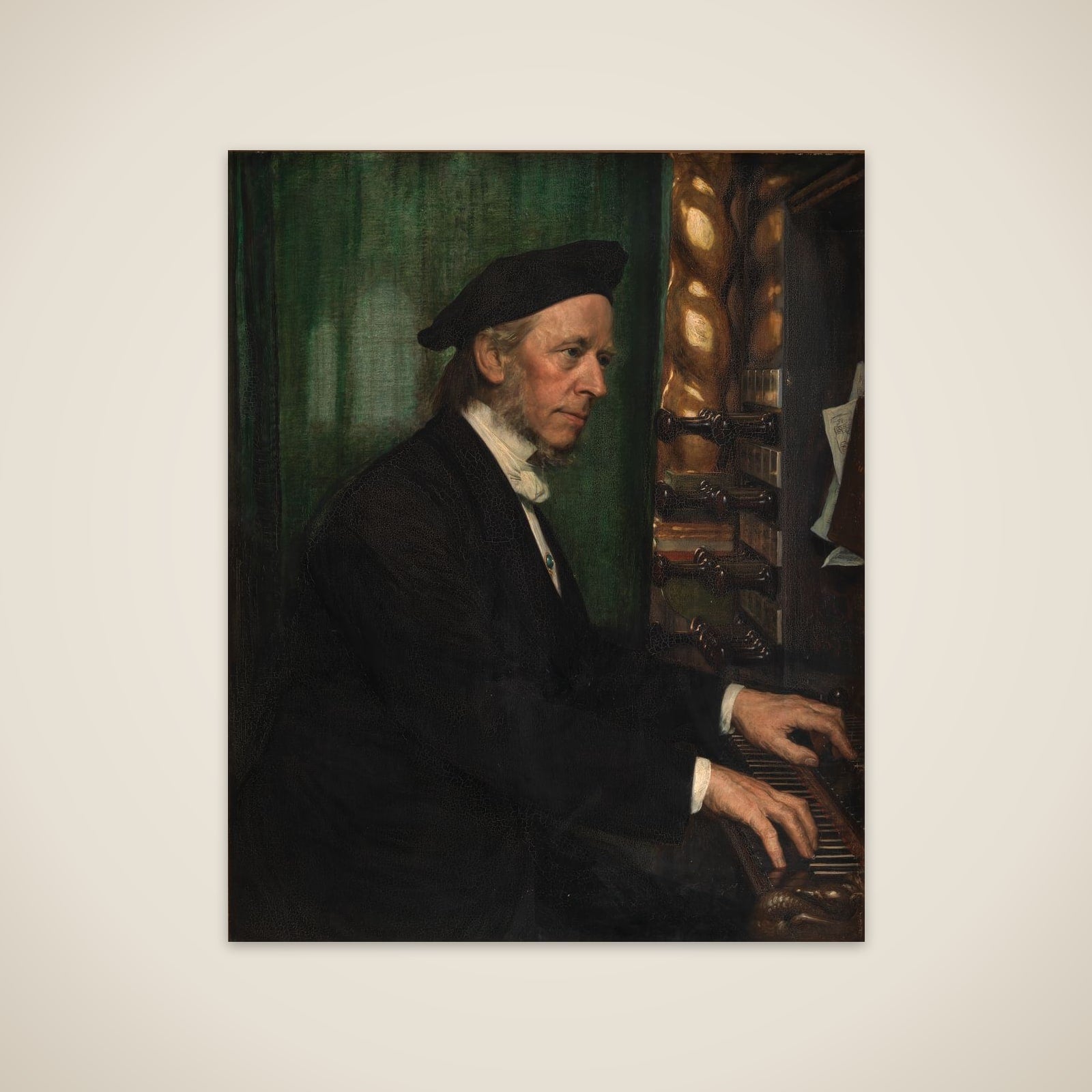 Domorganist i Roskilde, professor Hans Matthison-Hansen,kunstnerens svigerfader unframed print