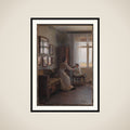 Interiør med kunstnerens hustru og barn framed