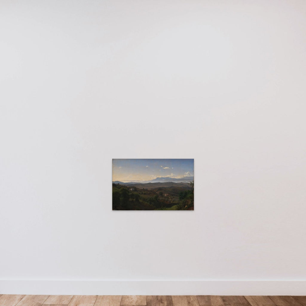 Italiensk landskab unframed — shown to scale