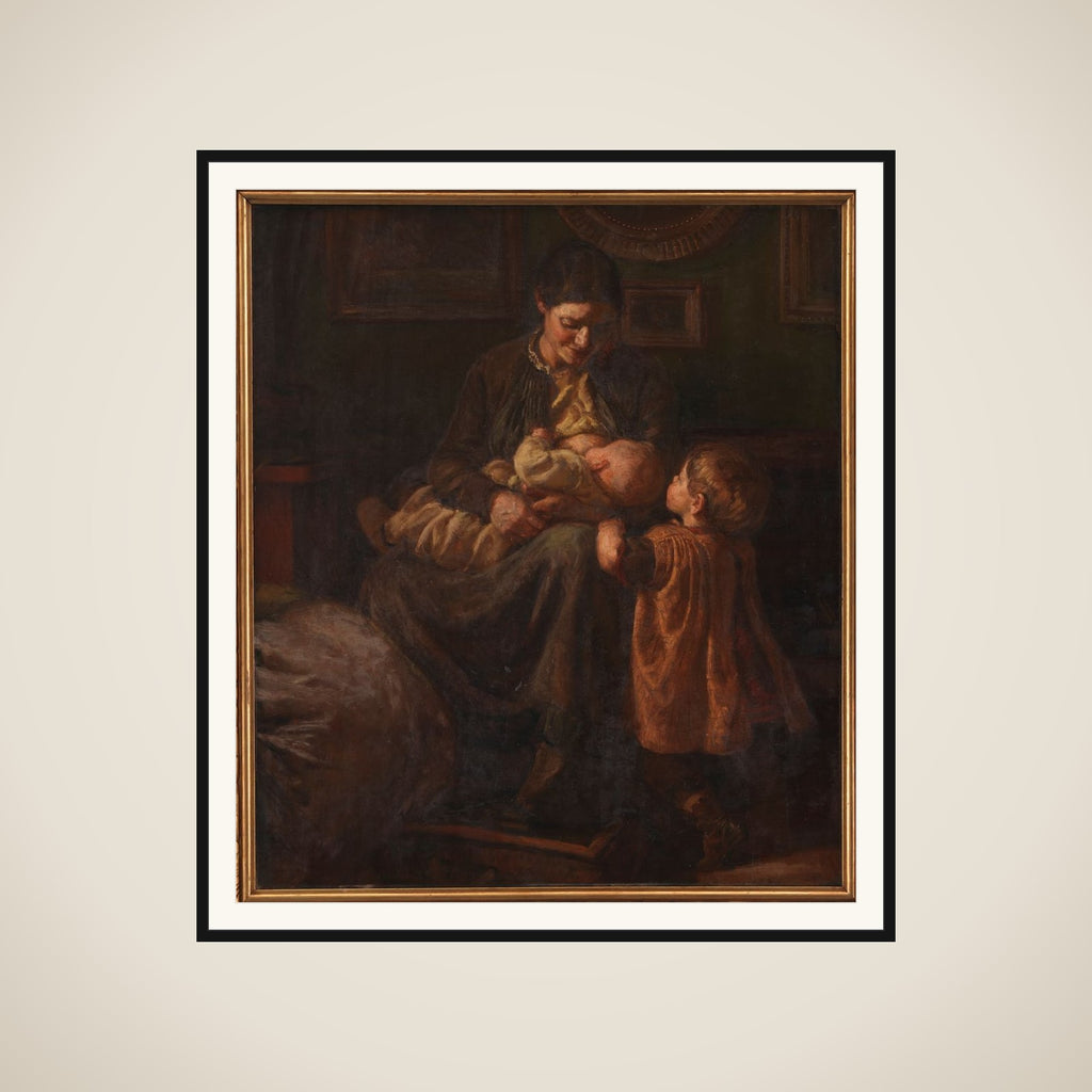 Kunstnerens hustru med to børn framed