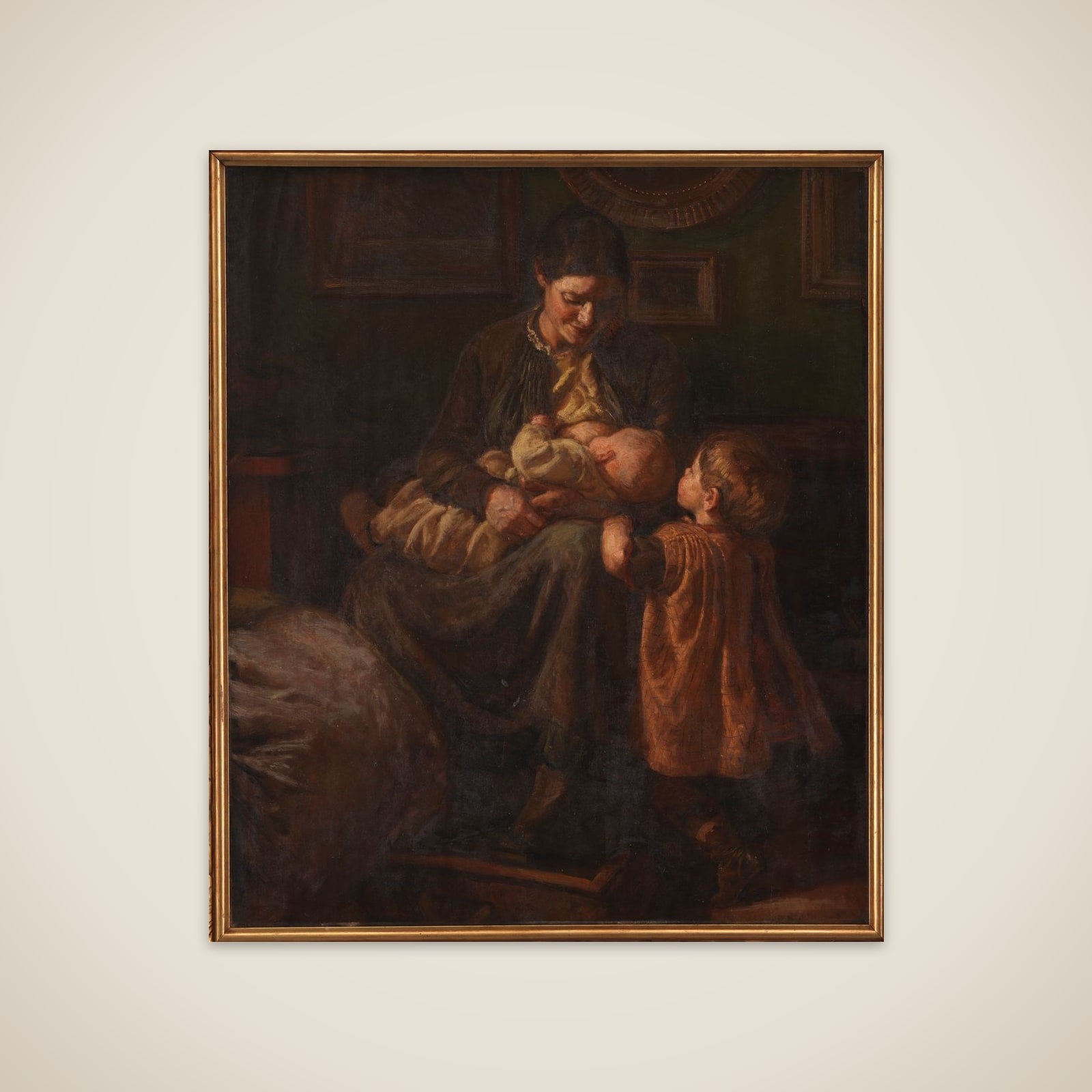 Kunstnerens hustru med to børn unframed print