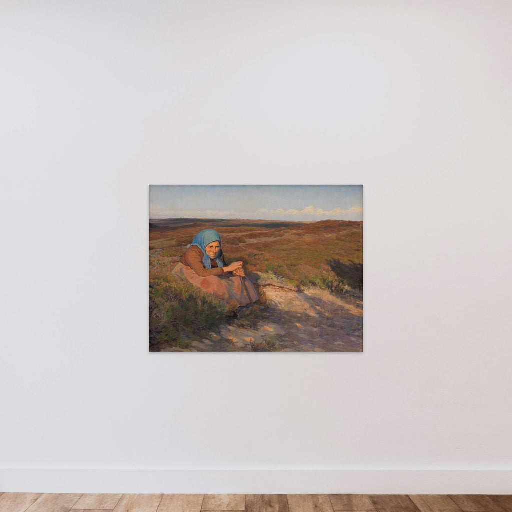 En gammel kone "Bette Dorte" på heden unframed — shown to scale