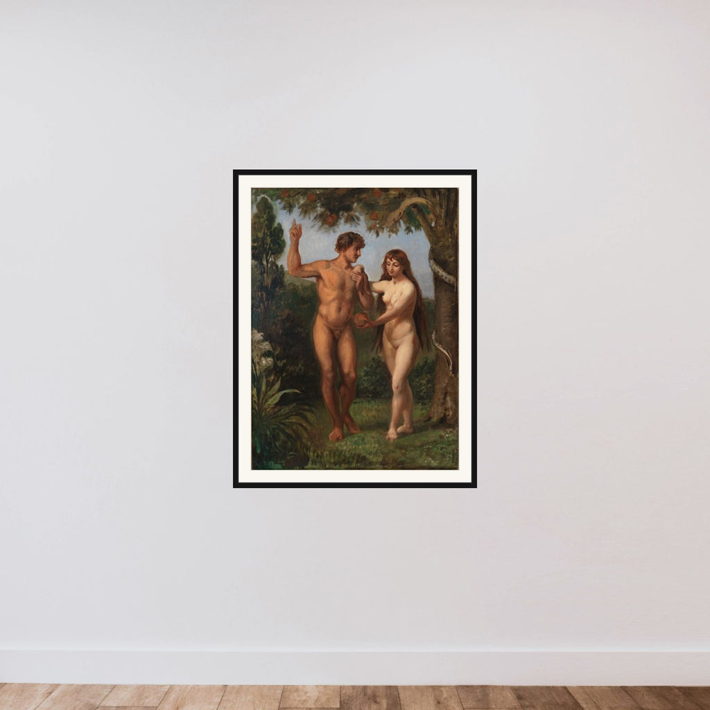 Eva frister Adam framed — shown to scale
