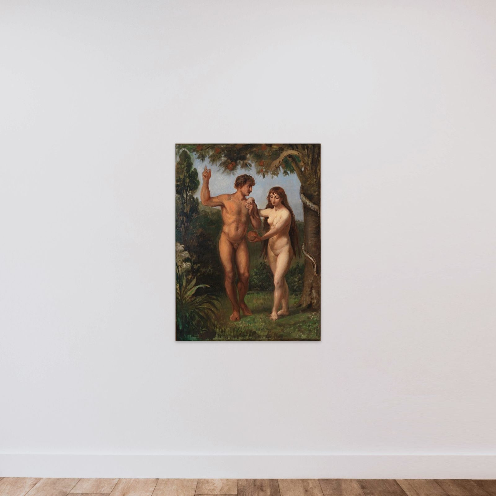 Eva frister Adam unframed — shown to scale