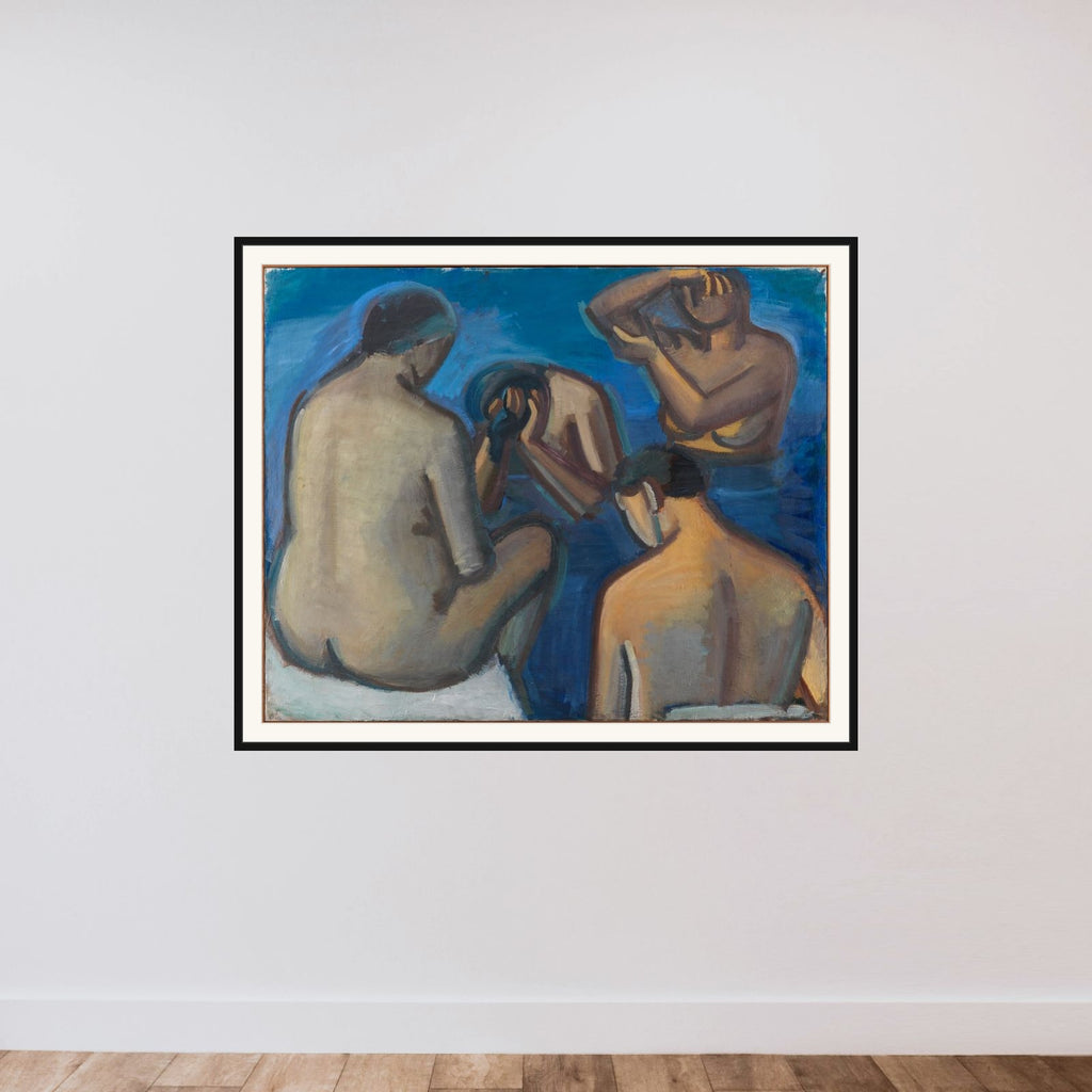 Efter badet framed — shown to scale