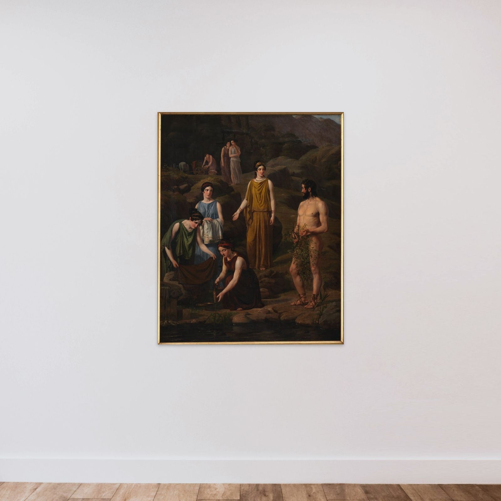 Nausikaa bringer den skibbrudne Odysseus klæder unframed — shown to scale