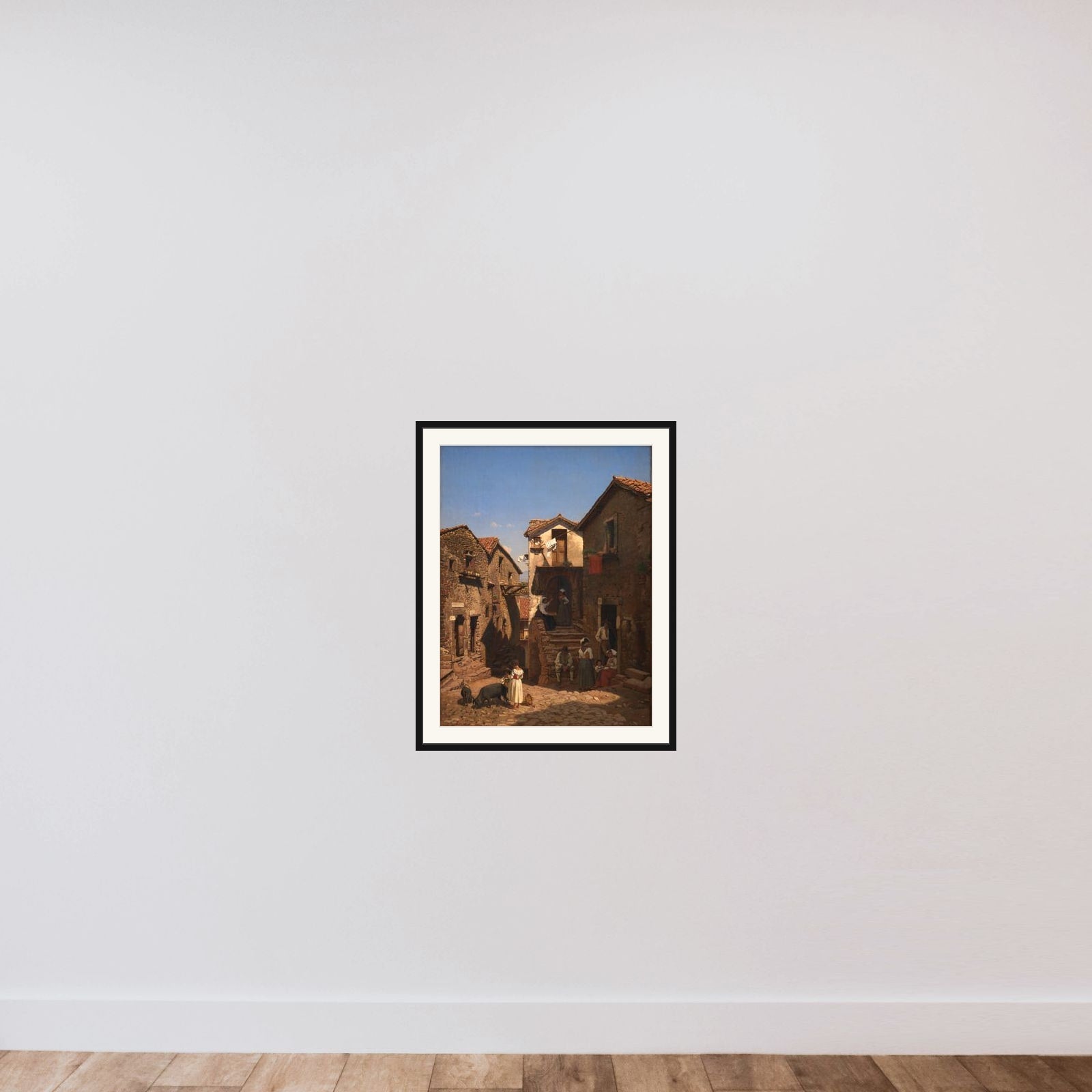 Gadeparti fra Gerano framed — shown to scale